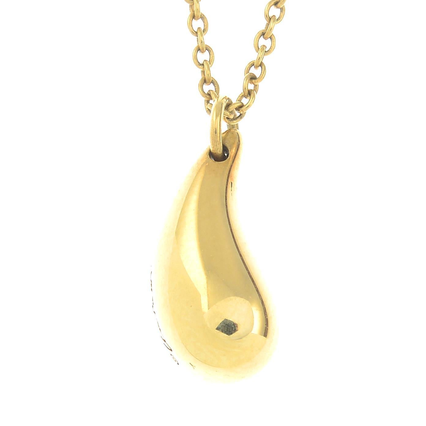 tiffany gold teardrop necklace