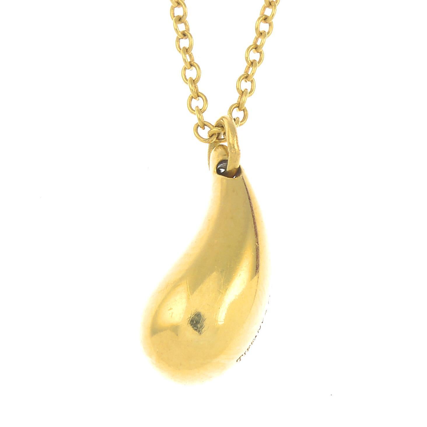 Contemporary Teardrop Pendant with Chain by Elsa Peretti for Tiffany & Co.