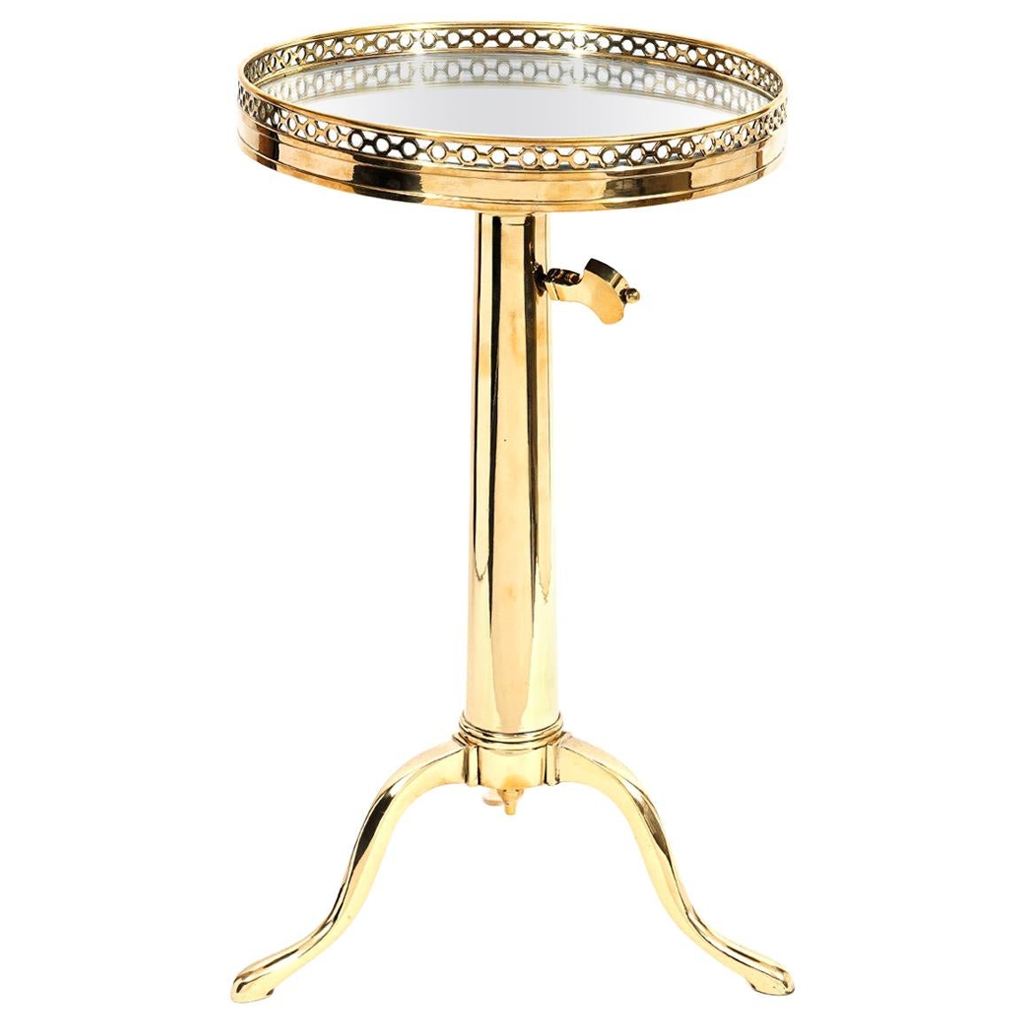 Telescoping Mirror Top Brass Occasional Tables by Maison Toulouse, Paris
