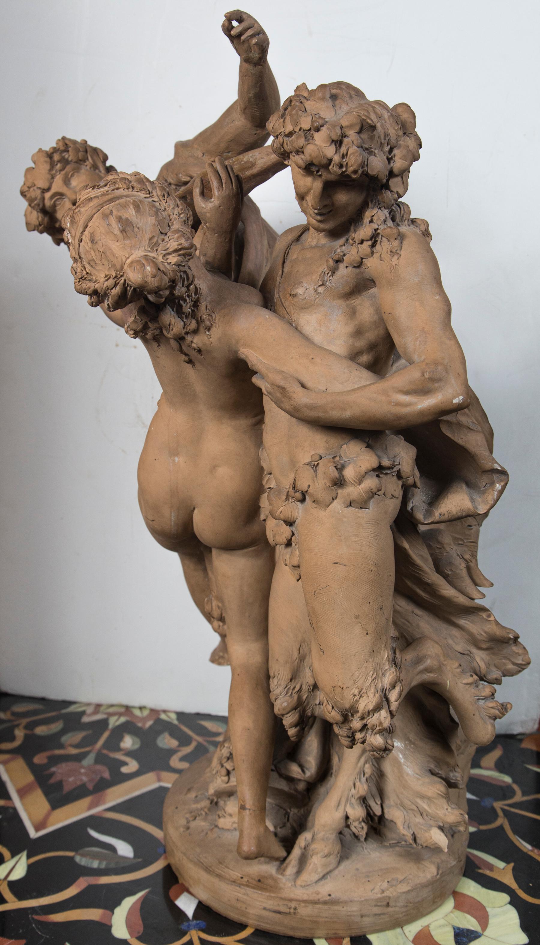 Terra Cotta Bacchanalian Sculpture by Clodion For Sale 4