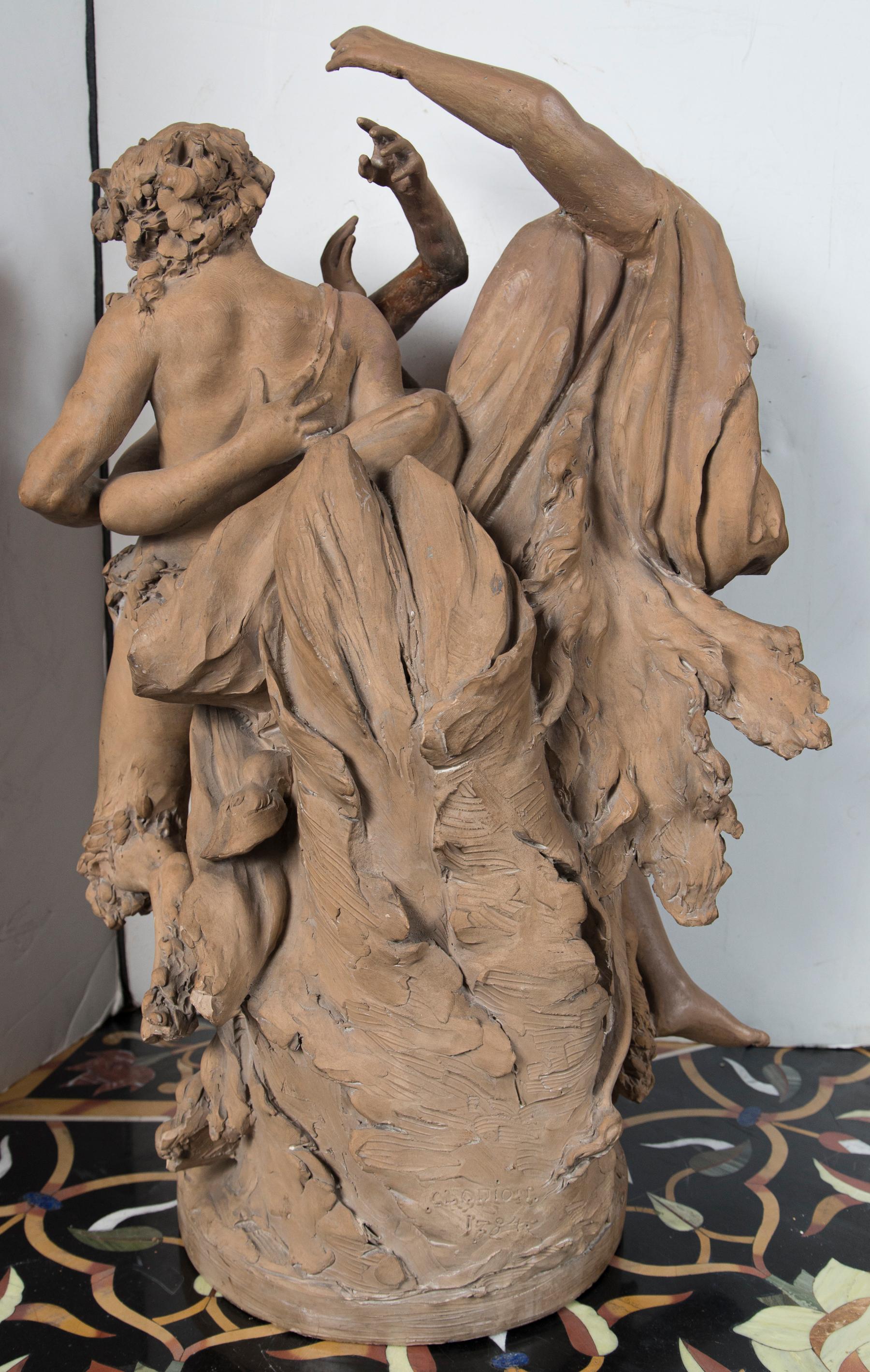 Terra Cotta Bacchanalian Sculpture by Clodion For Sale 1