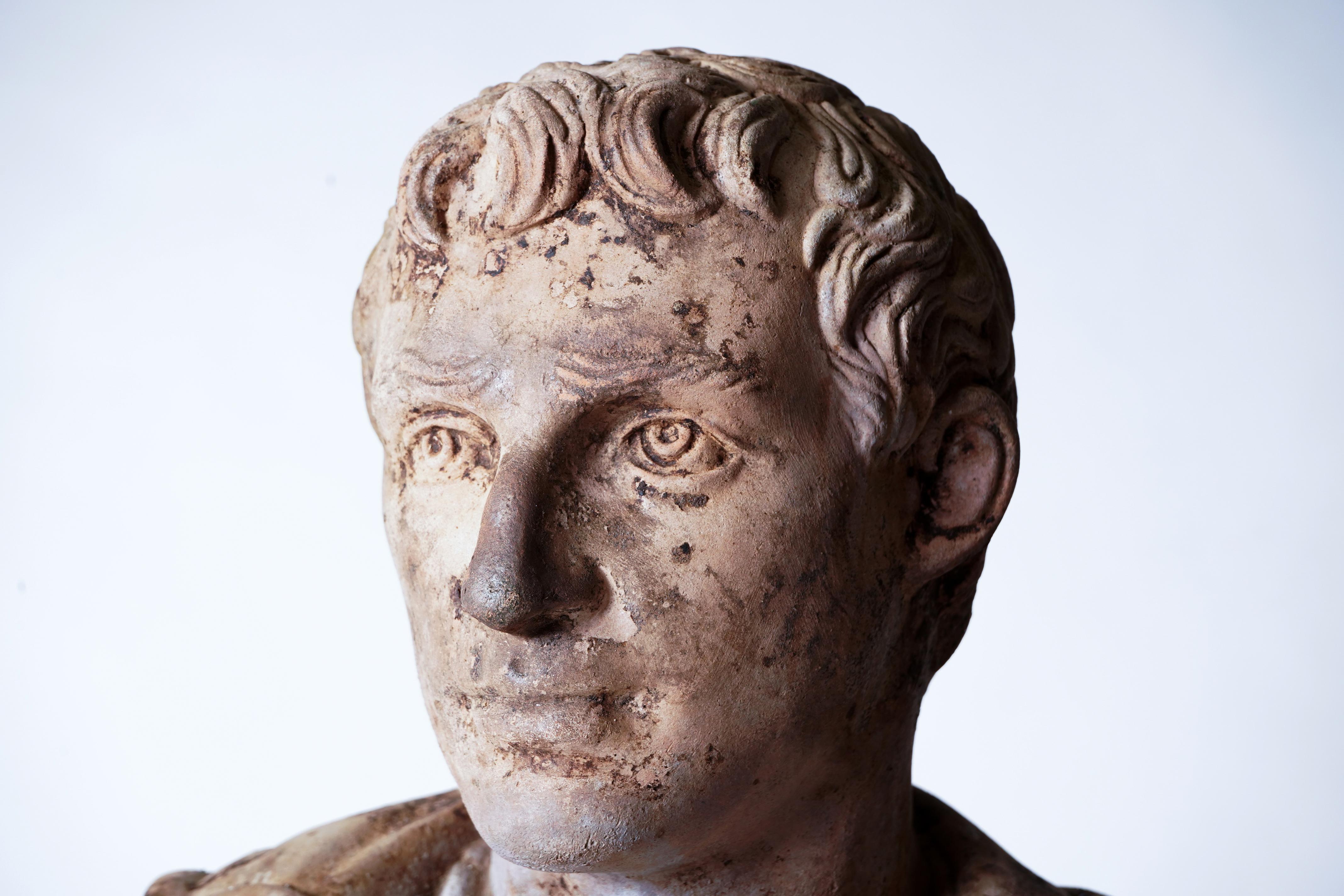 Terra Cotta Bust of a Roman Emperor For Sale 4