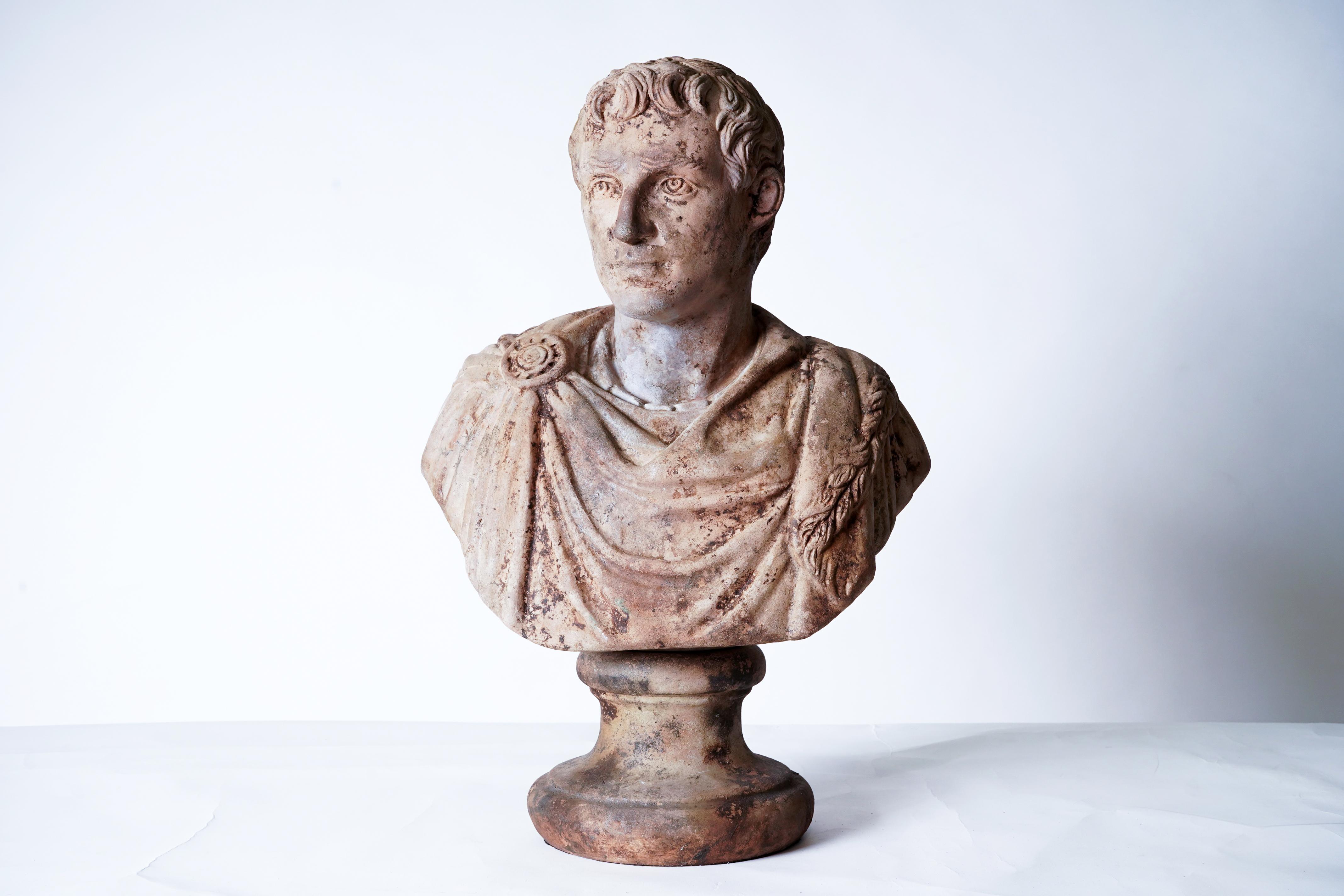 Terra Cotta Bust of a Roman Emperor For Sale 5