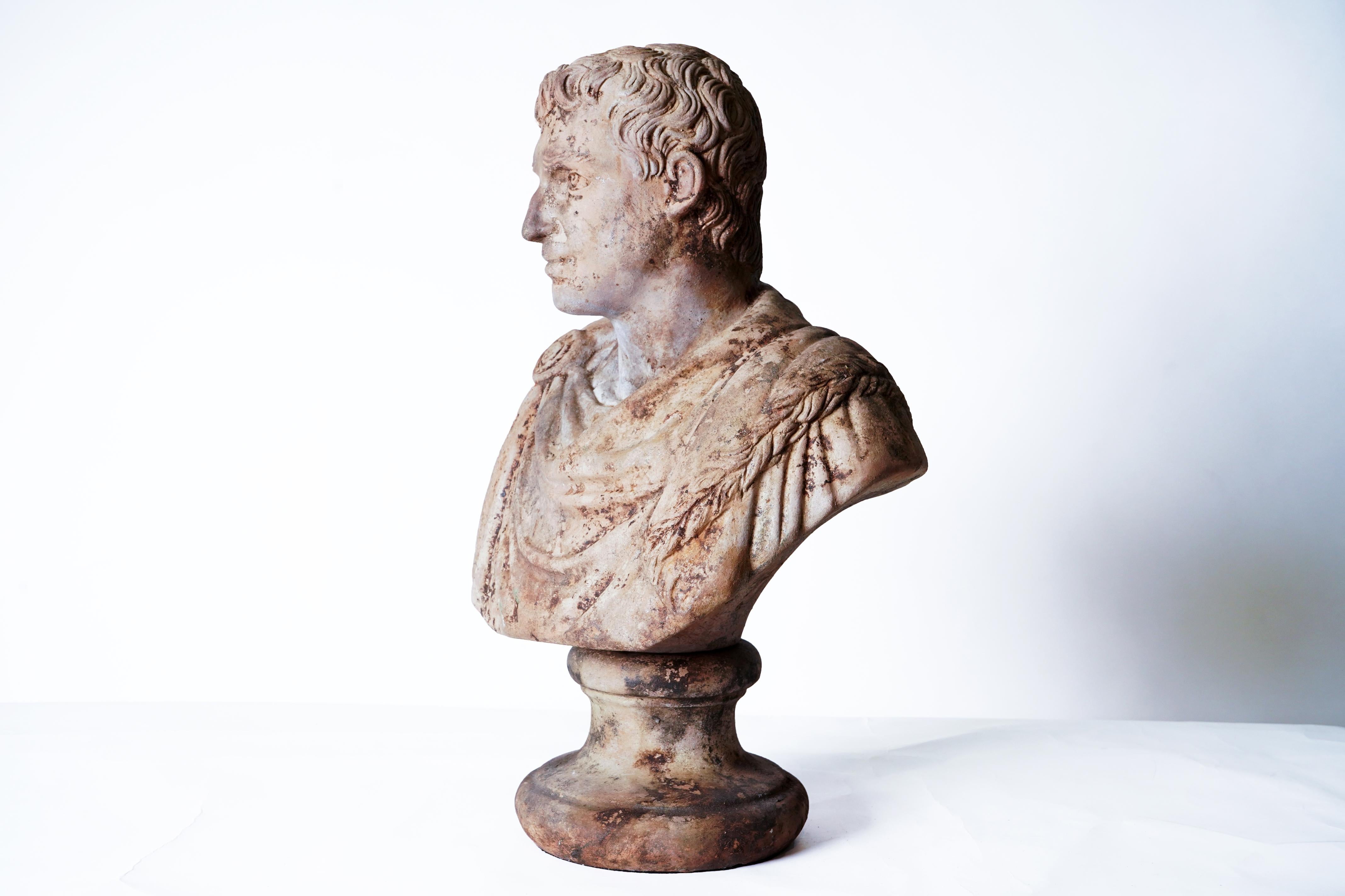Italian Terra Cotta Bust of a Roman Emperor For Sale