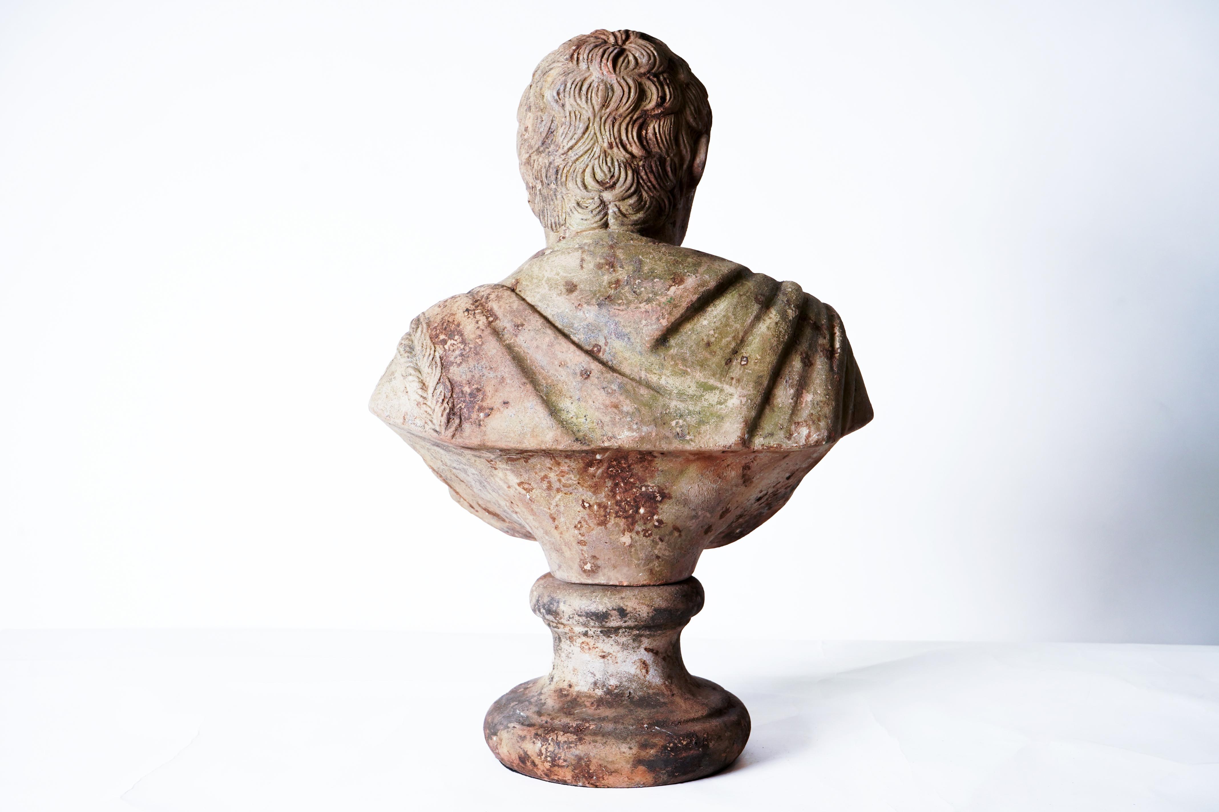 20th Century Terra Cotta Bust of a Roman Emperor For Sale