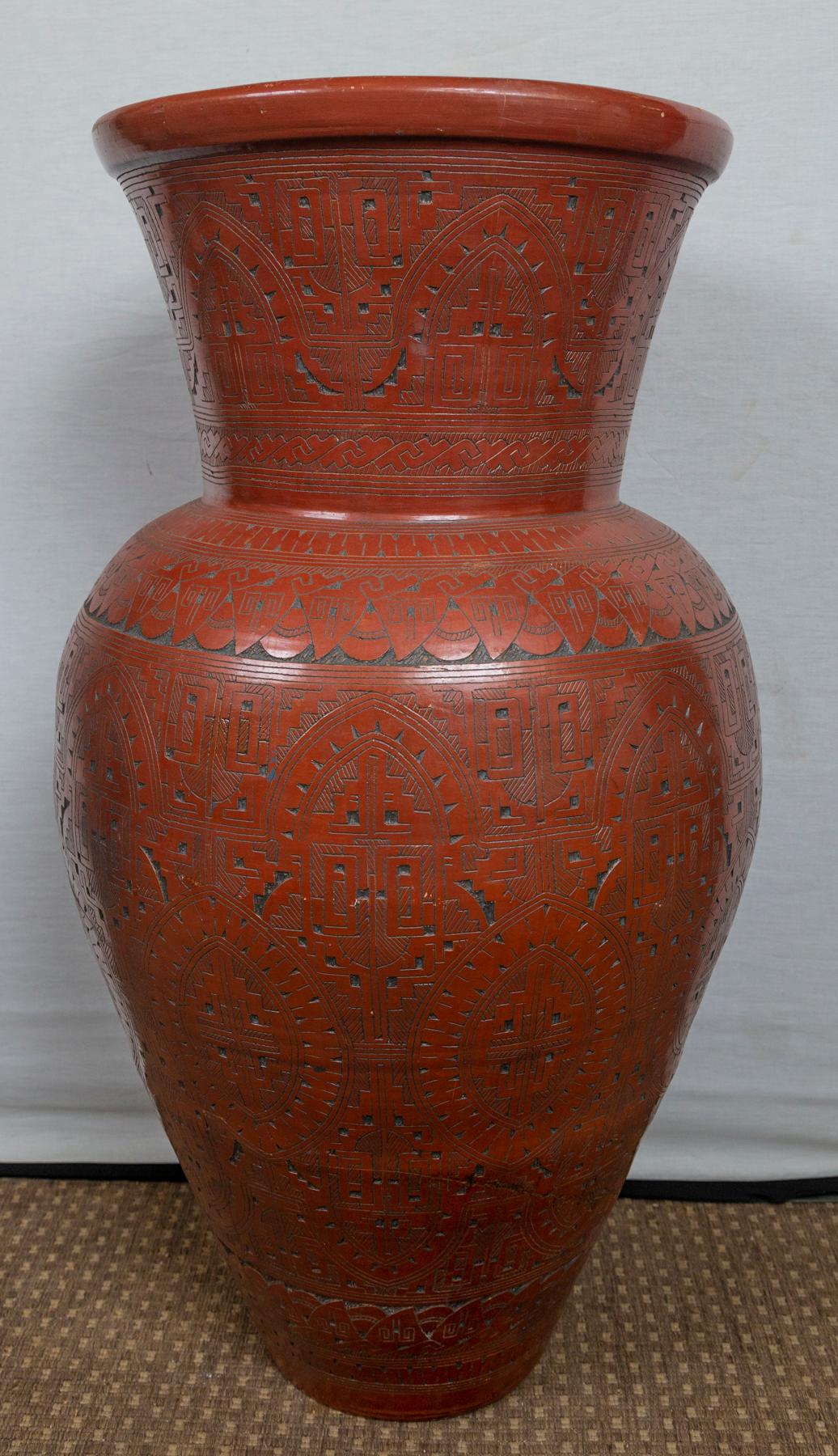 terracotta floor vase