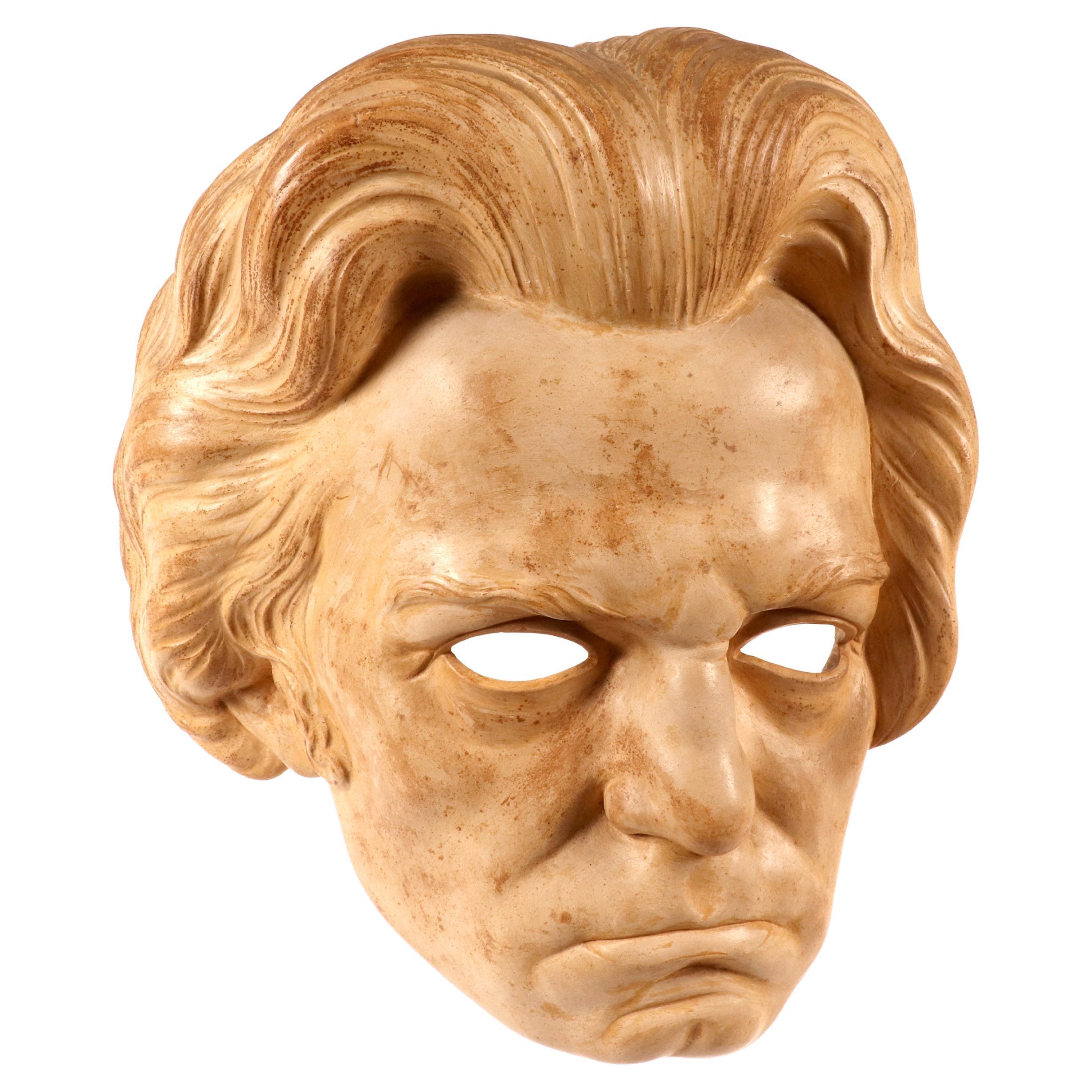 A terracotta mask portrait of Ludwig Van Beethoven, by Angelo Galli, Italy 1922.