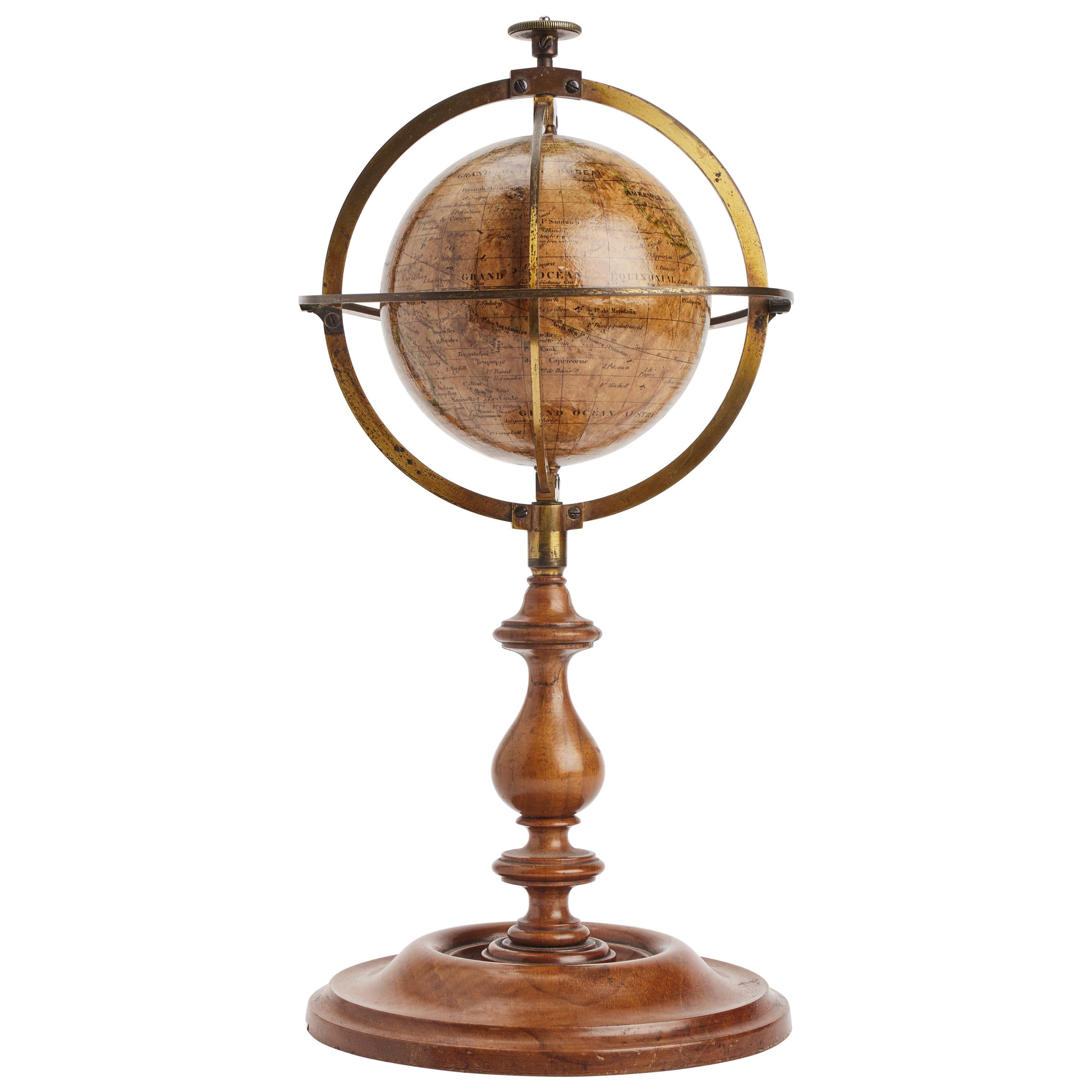 Terrestral Globe Signed Delamarche, Paris, 1864