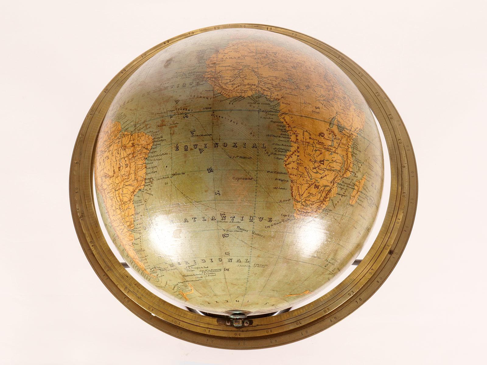 A terrestral globe signed Périgot, published by Delagrave, Paris 1880. For Sale 4