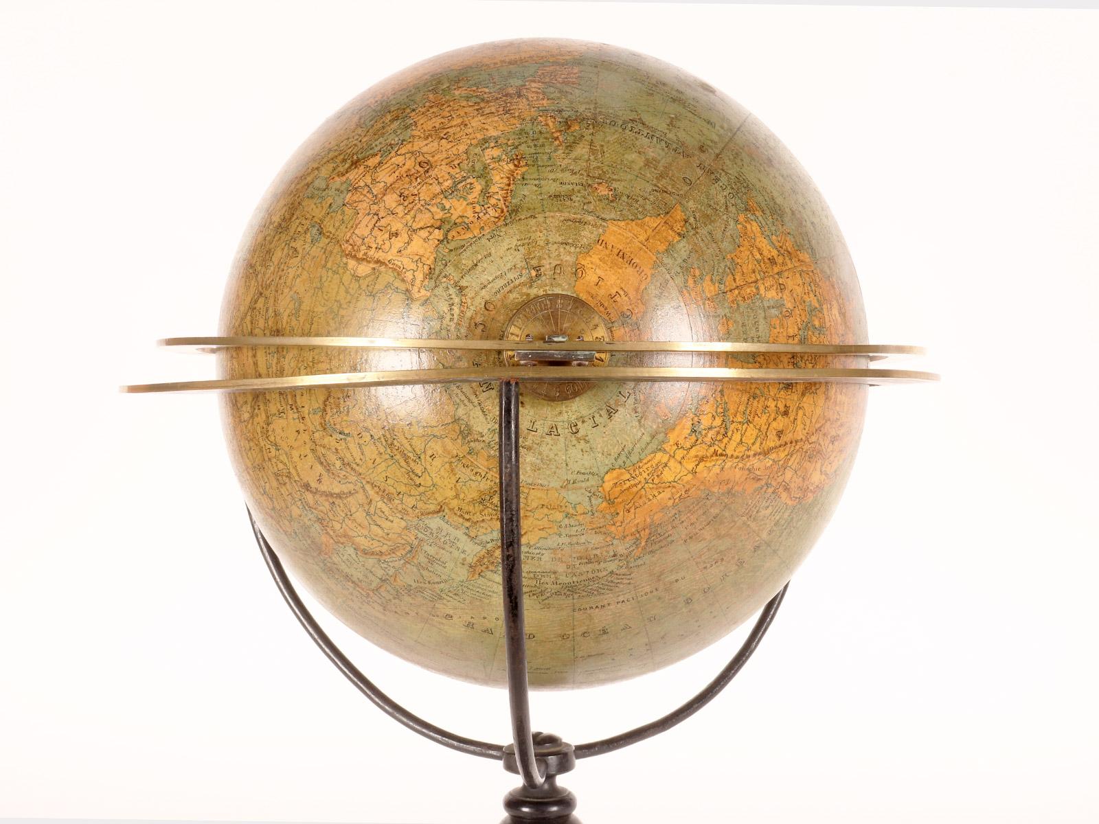 A terrestral globe signed Périgot, published by Delagrave, Paris 1880. For Sale 3