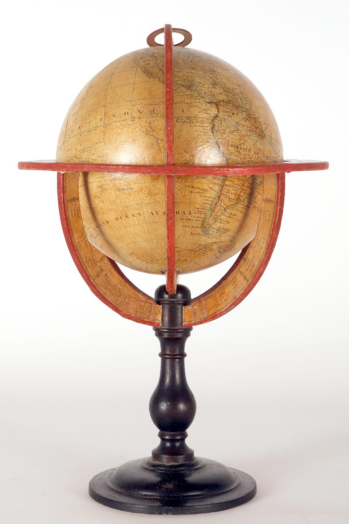 Italiano A terrestrial seven inches globe, signed Felix Delamache, France 1845. in vendita