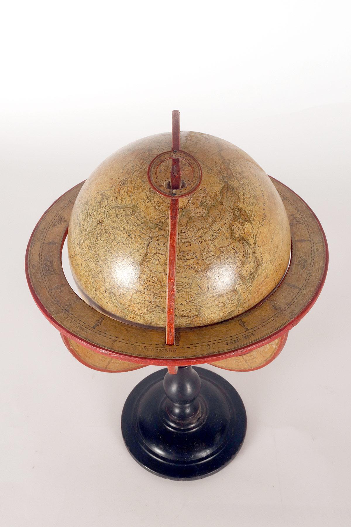 A terrestrial seven inches globe, signed Felix Delamache, France 1845. in vendita 2