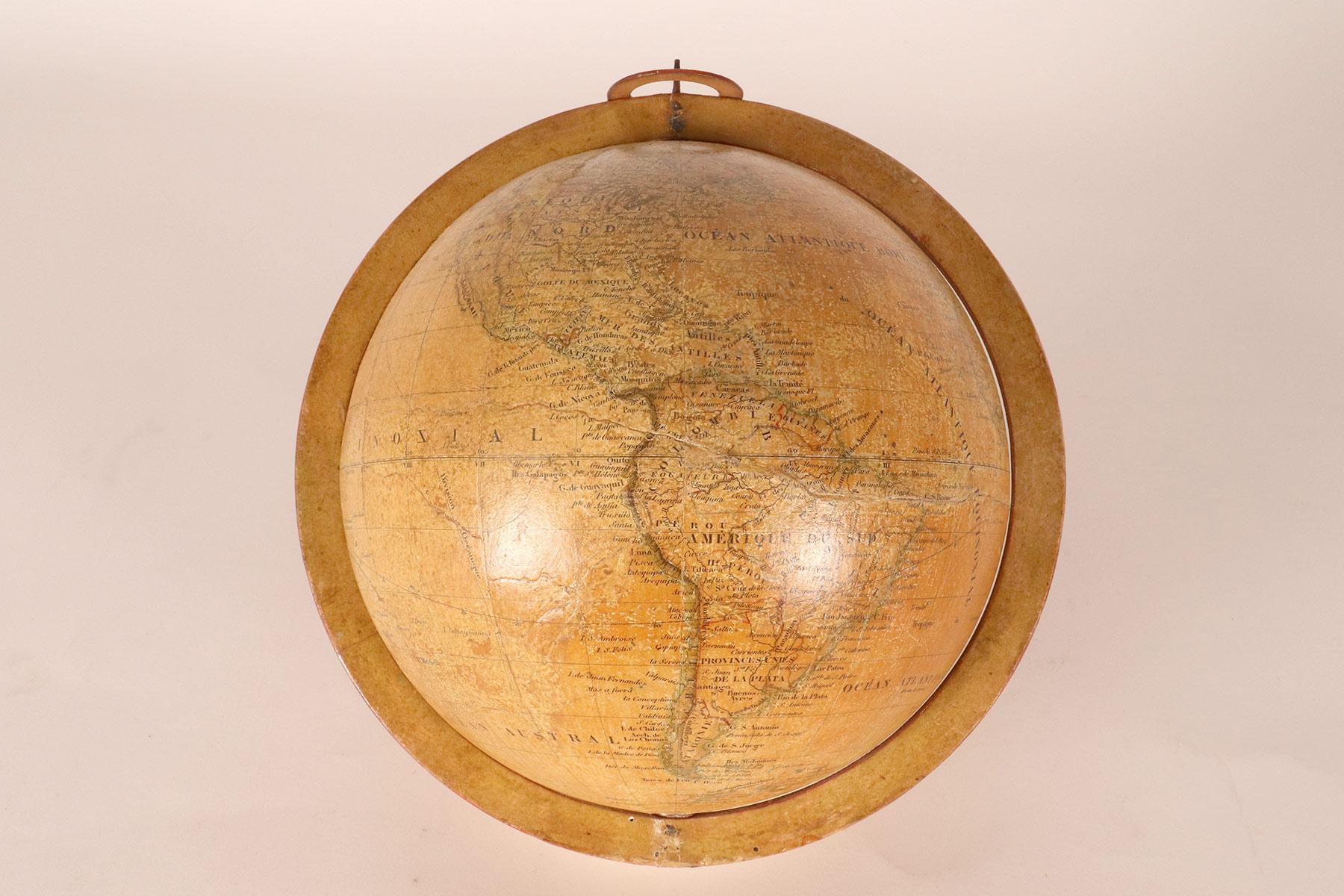 A terrestrial seven inches globe, signed Felix Delamache, France 1845. in vendita 3