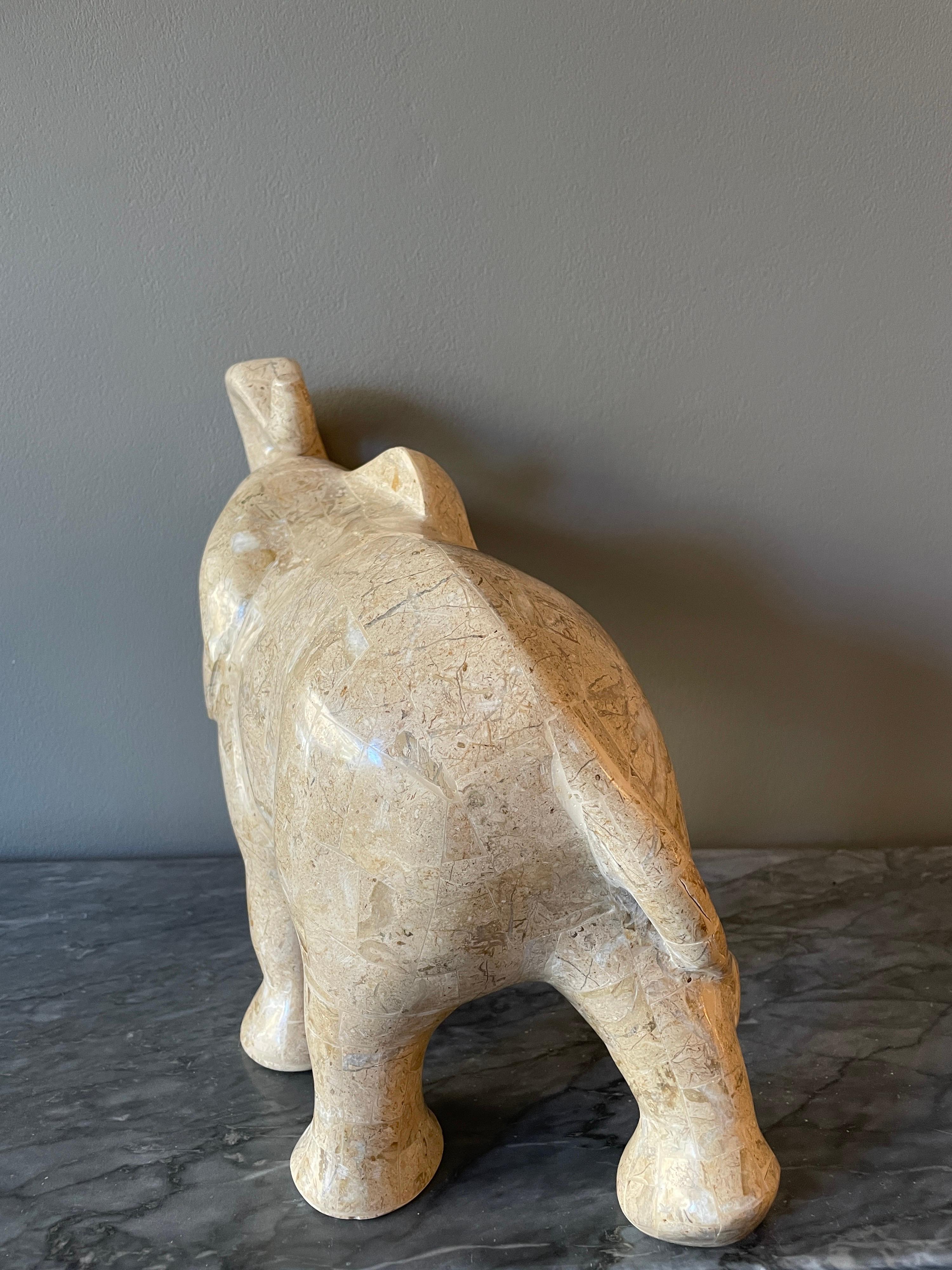 Tessellated Marble Elephant by Maitland Smith 1