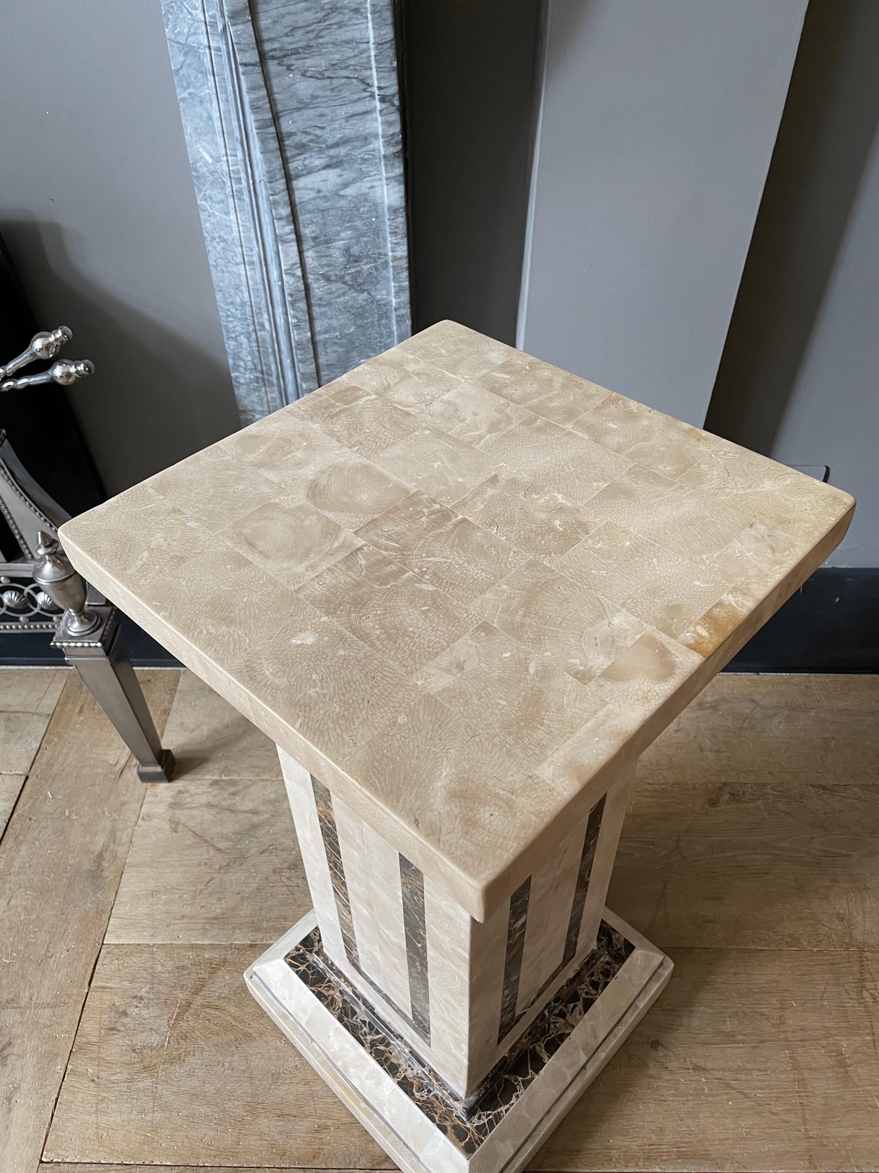 Tessellated Marble Pedestal by Maitland Smith In Good Condition For Sale In London, GB
