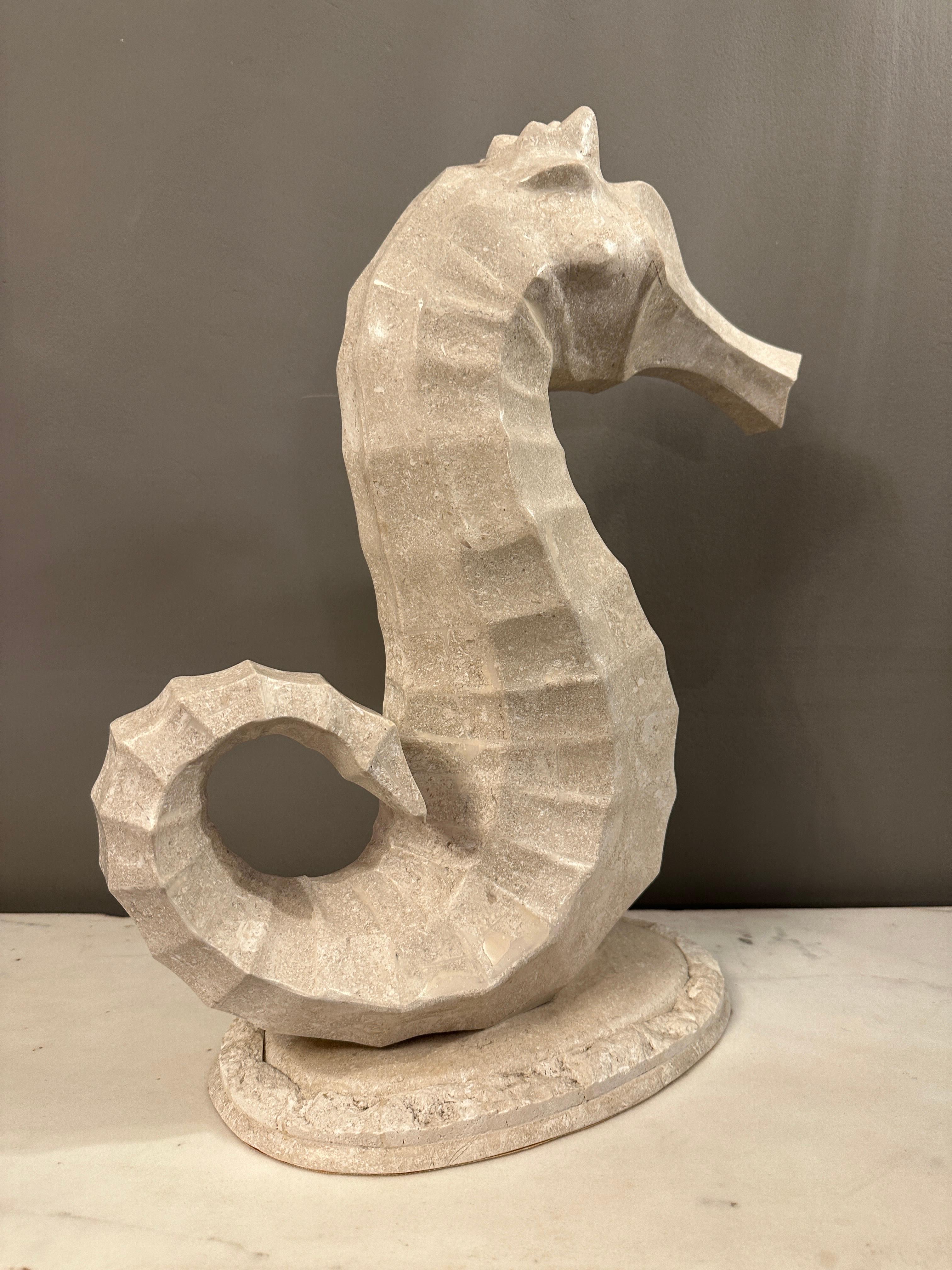 A Tessellated Marble Seahorse By Maitland Smith  In Good Condition For Sale In London, GB