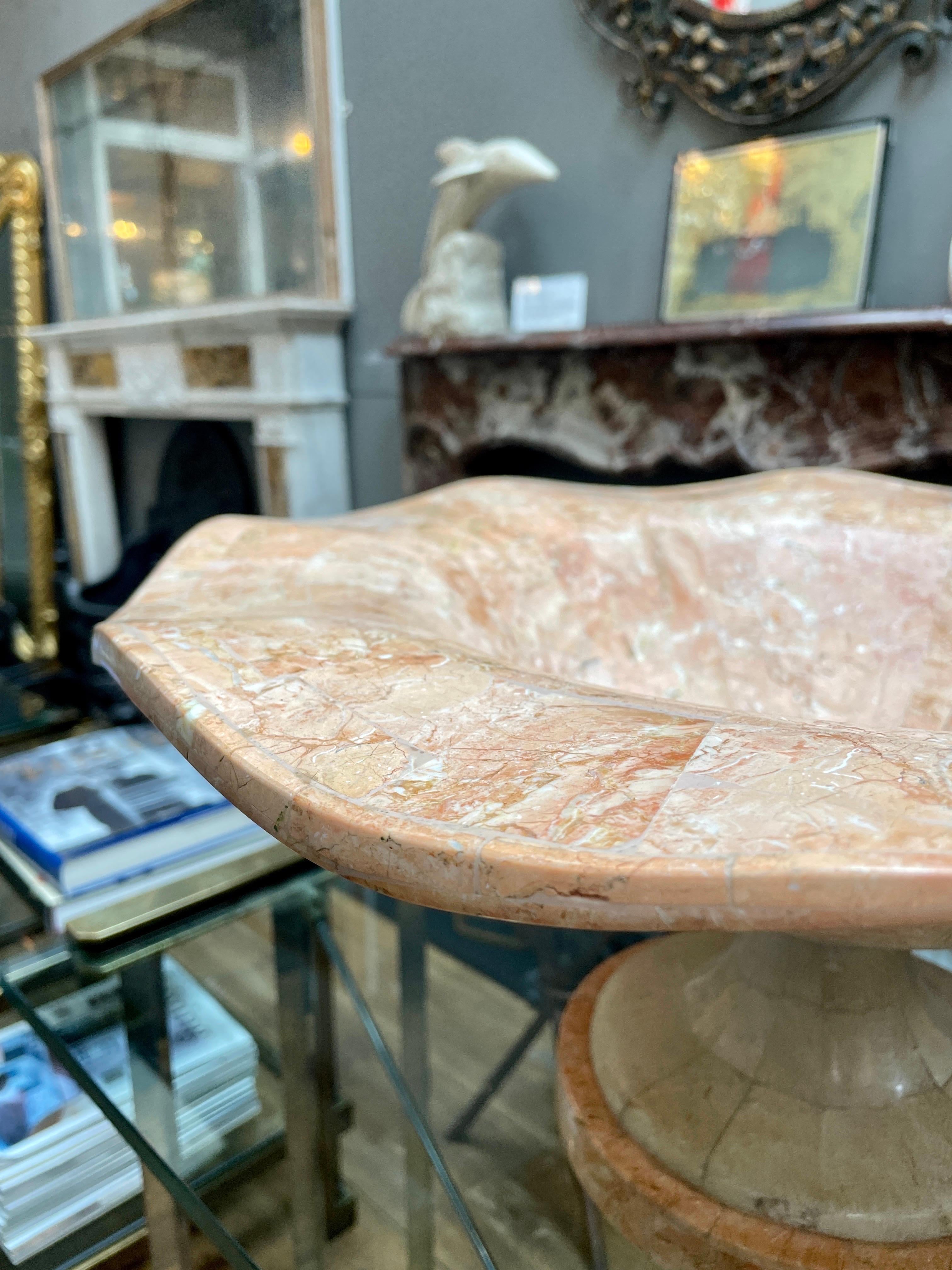 Neoclassical Tessellated Marble Tazza by Maitland Smith For Sale
