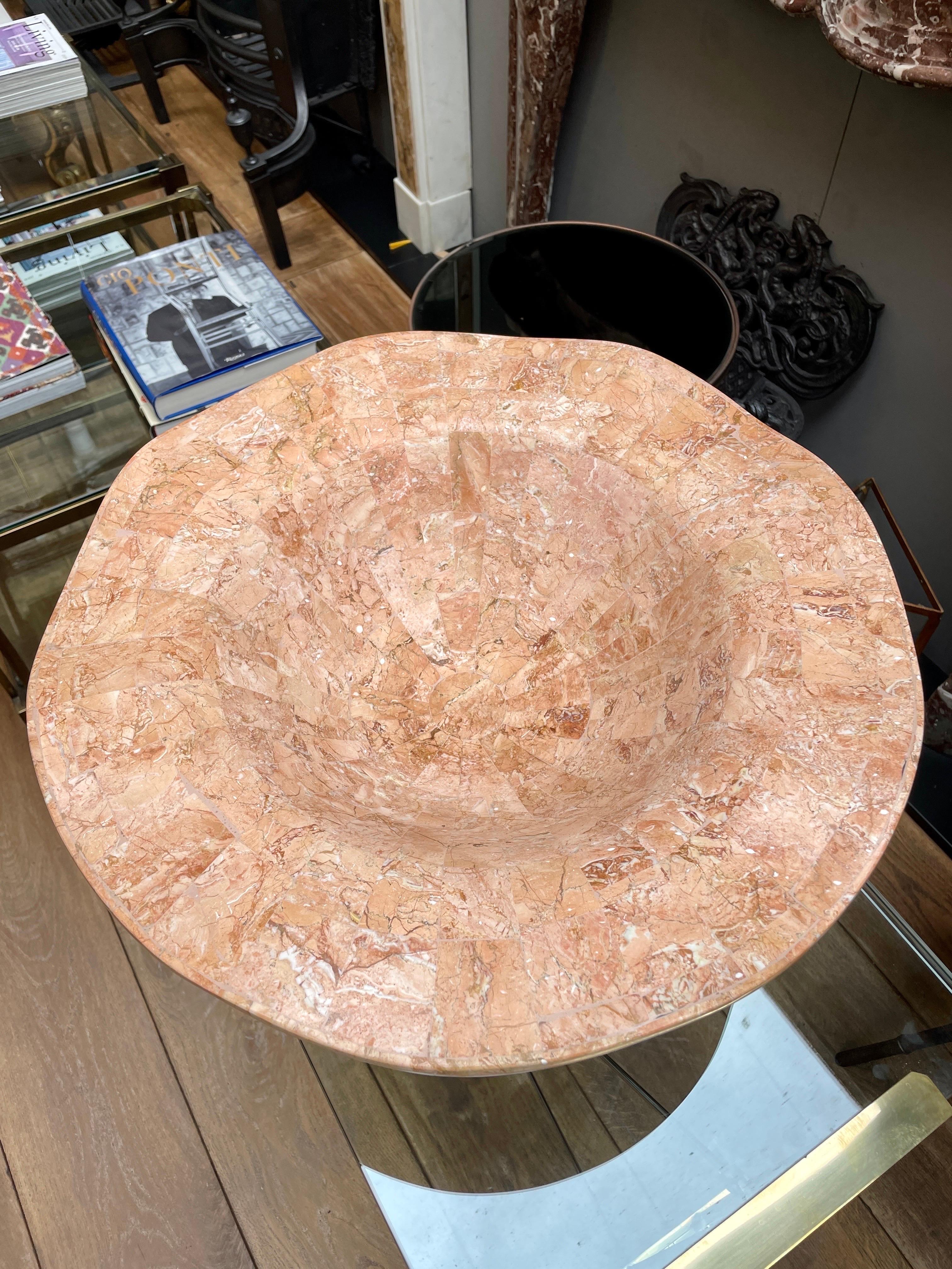 Tessellated Marble Tazza by Maitland Smith In Good Condition For Sale In London, GB