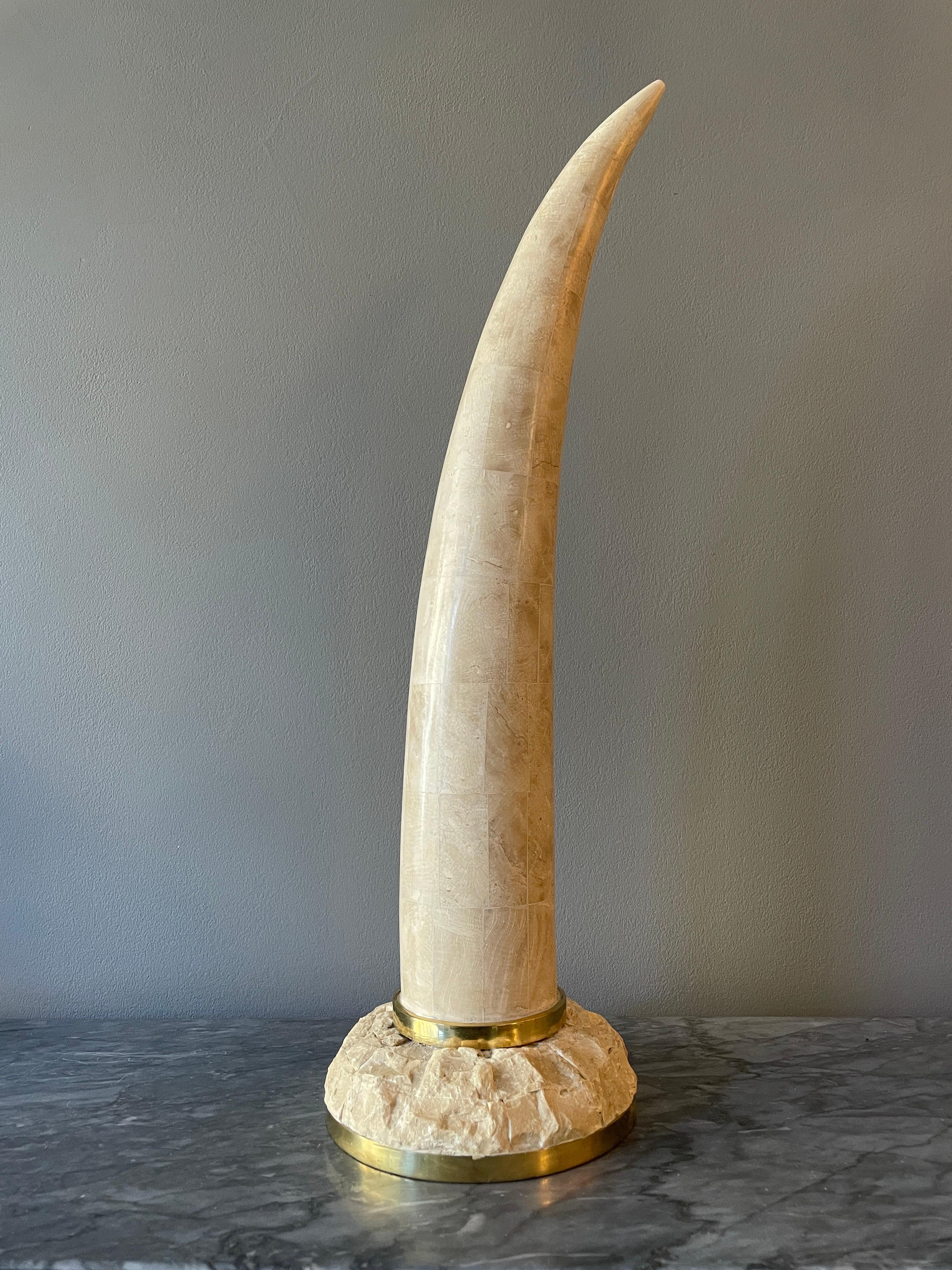 North American Tessellated Marble Tusk by Maitland Smith For Sale