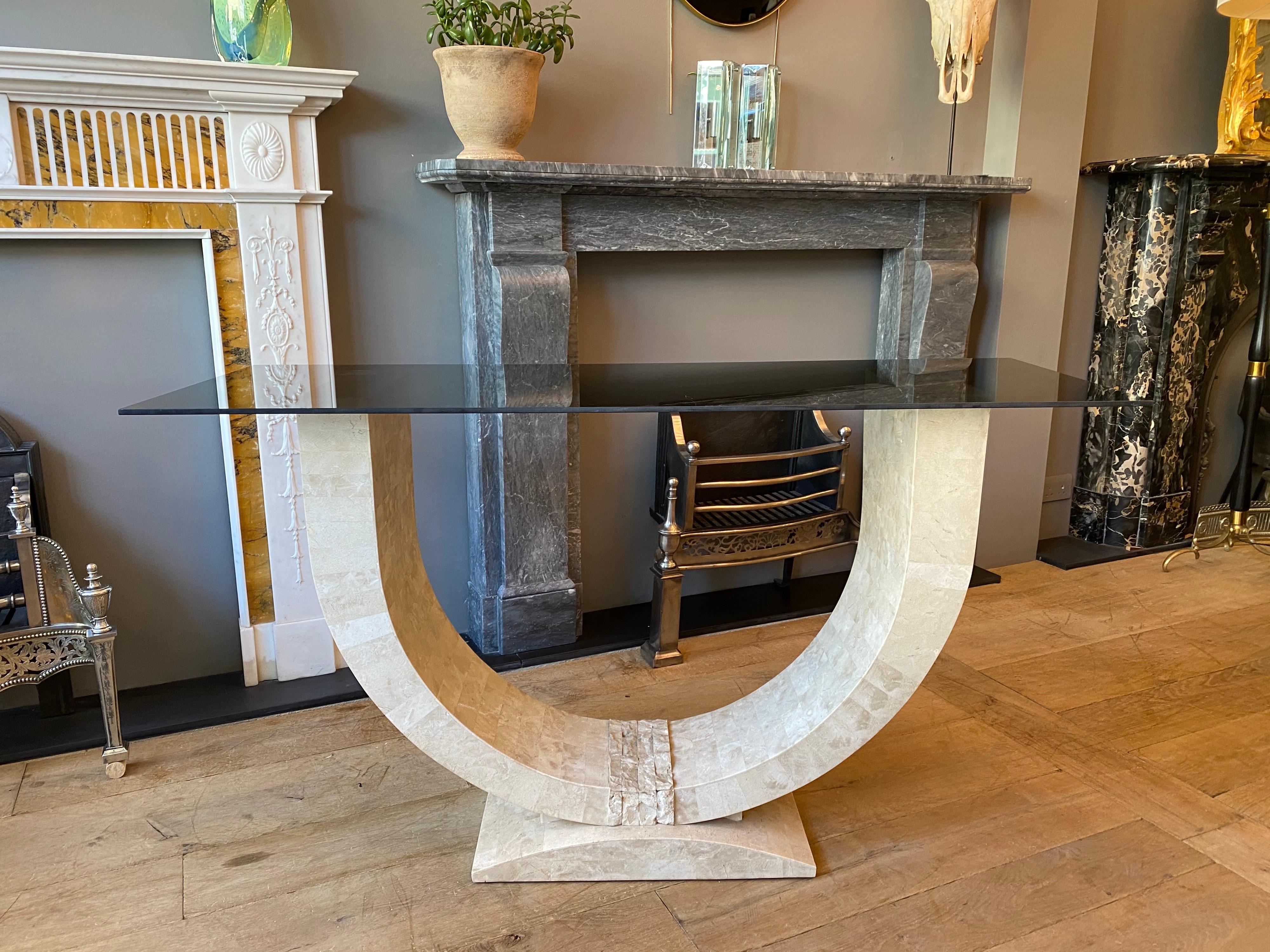 American Tessellated Stone Console Table by Maitland Smith