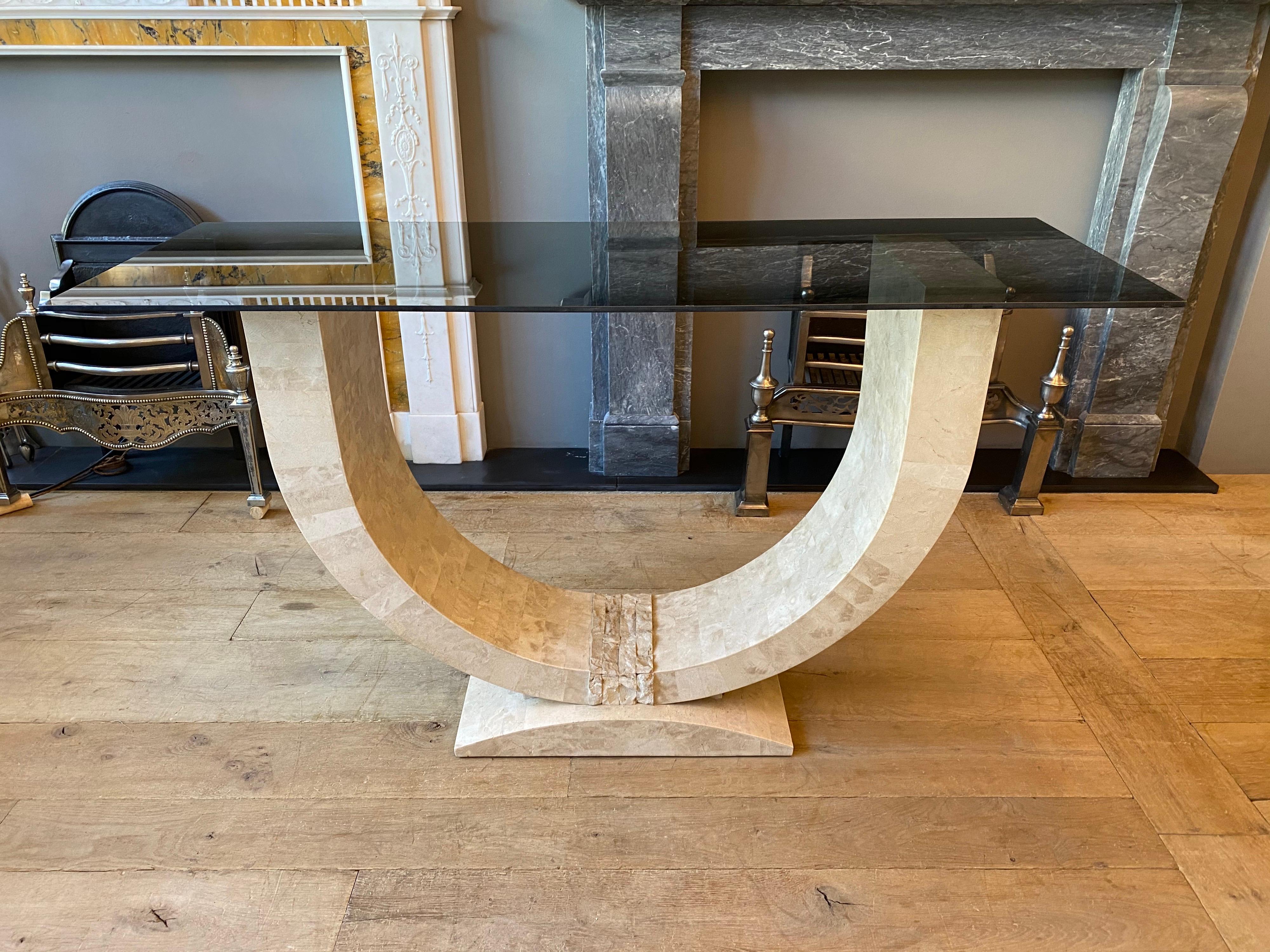 Tessellated Stone Console Table by Maitland Smith 1