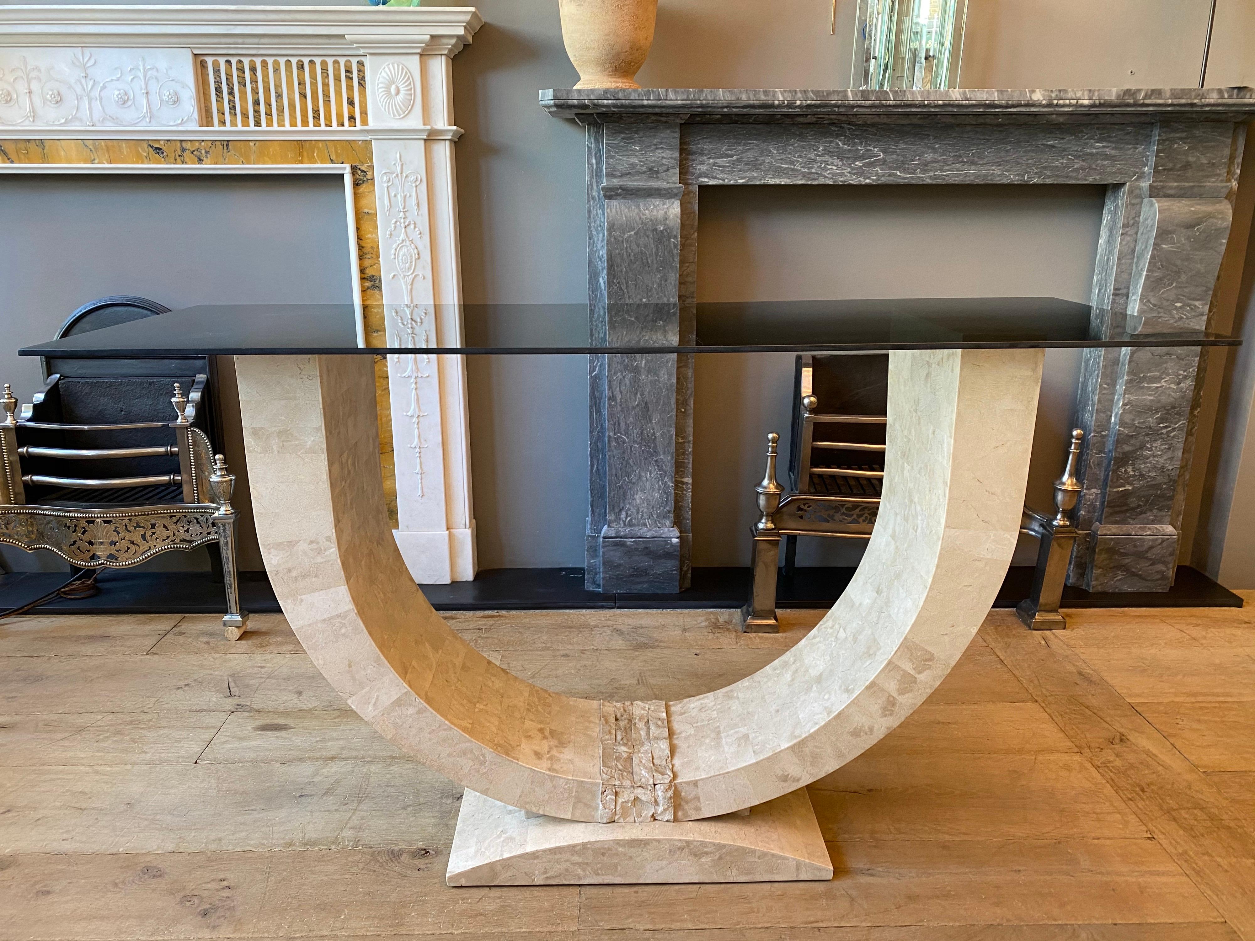 Tessellated Stone Console Table by Maitland Smith 2