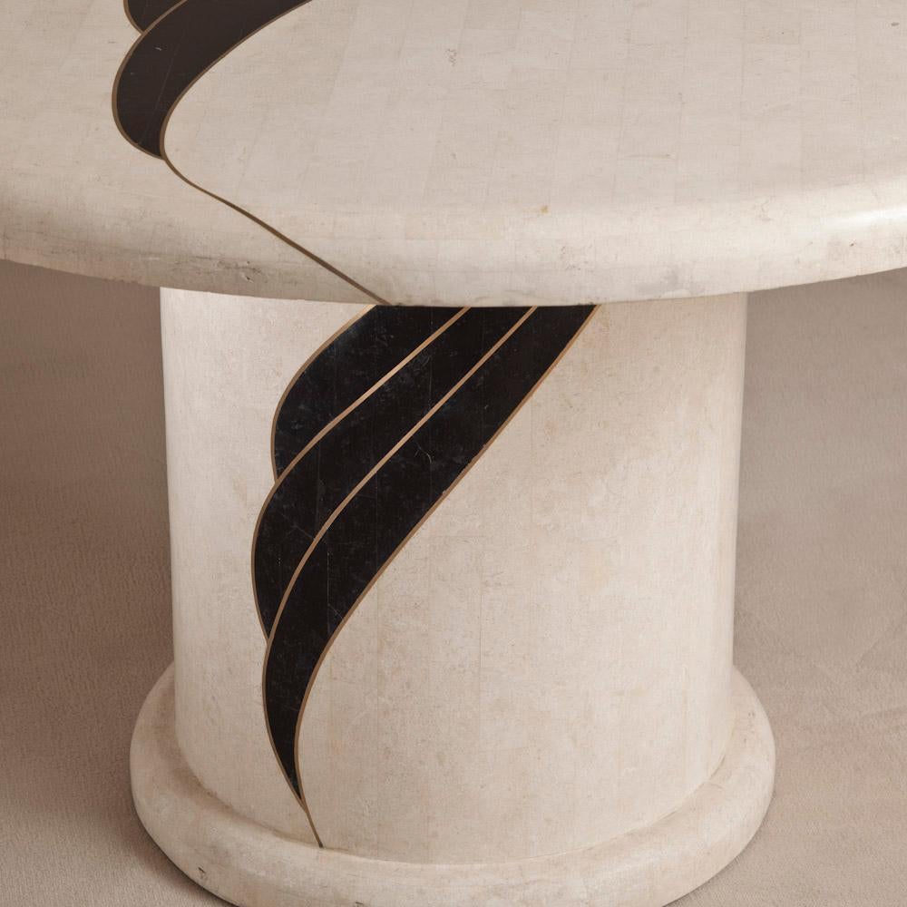 Art Deco Tessellated Stone Veneered Centre Table by Oggetti, circa 1980