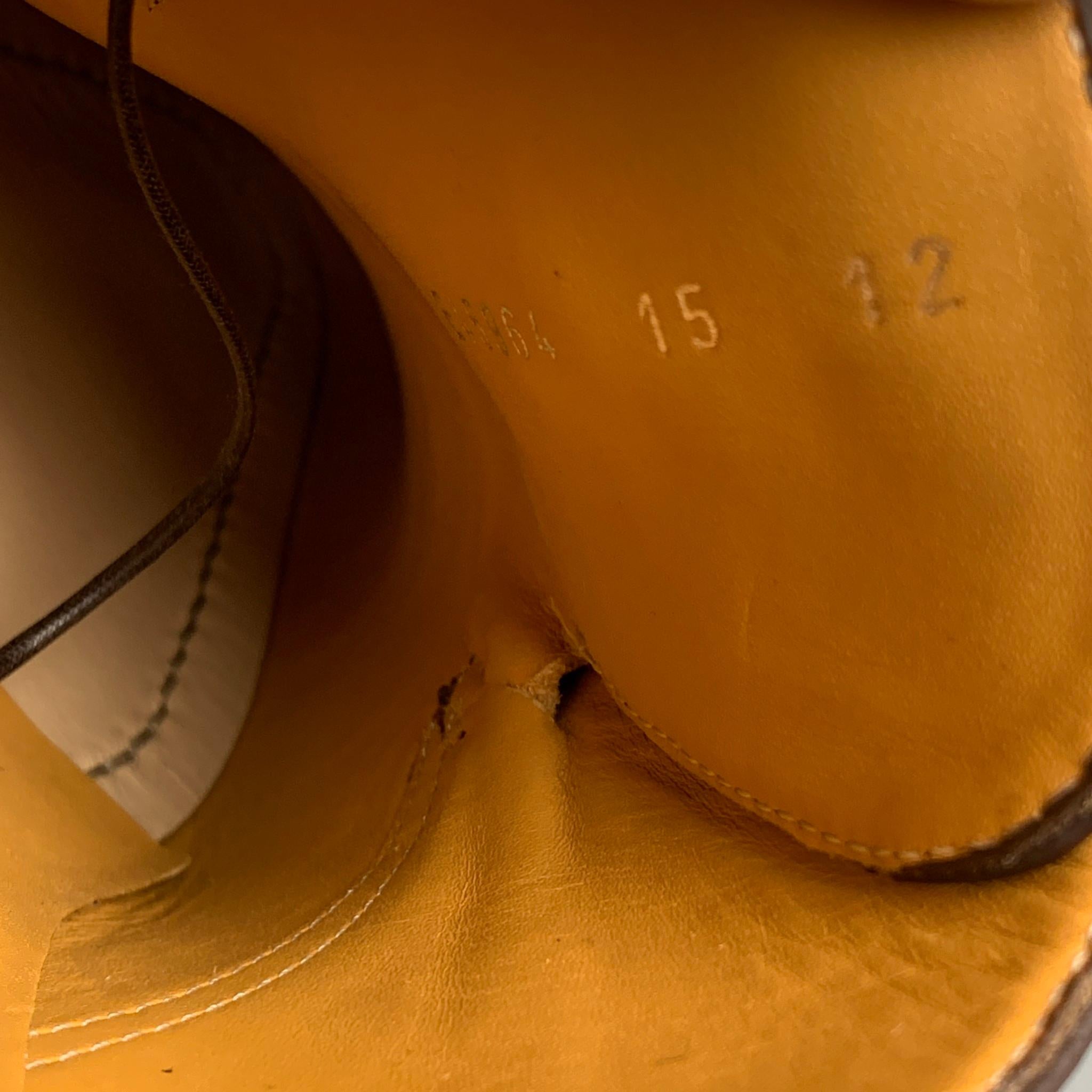 Gris A. TESTONI Taille 12 Chaussures à lacets en cuir Brown
