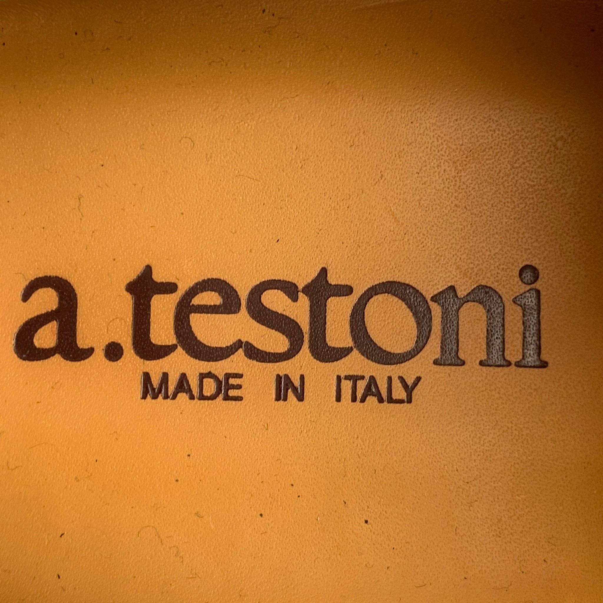 A. TESTONI Taille 12 Chaussures à lacets en cuir Brown Bon état à San Francisco, CA