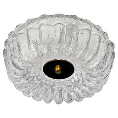 A Textured Glass Flush Mount by Glashütte Limburg, Germany