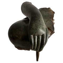 A Thai Bronze, Buddha Fragment, 15th Century