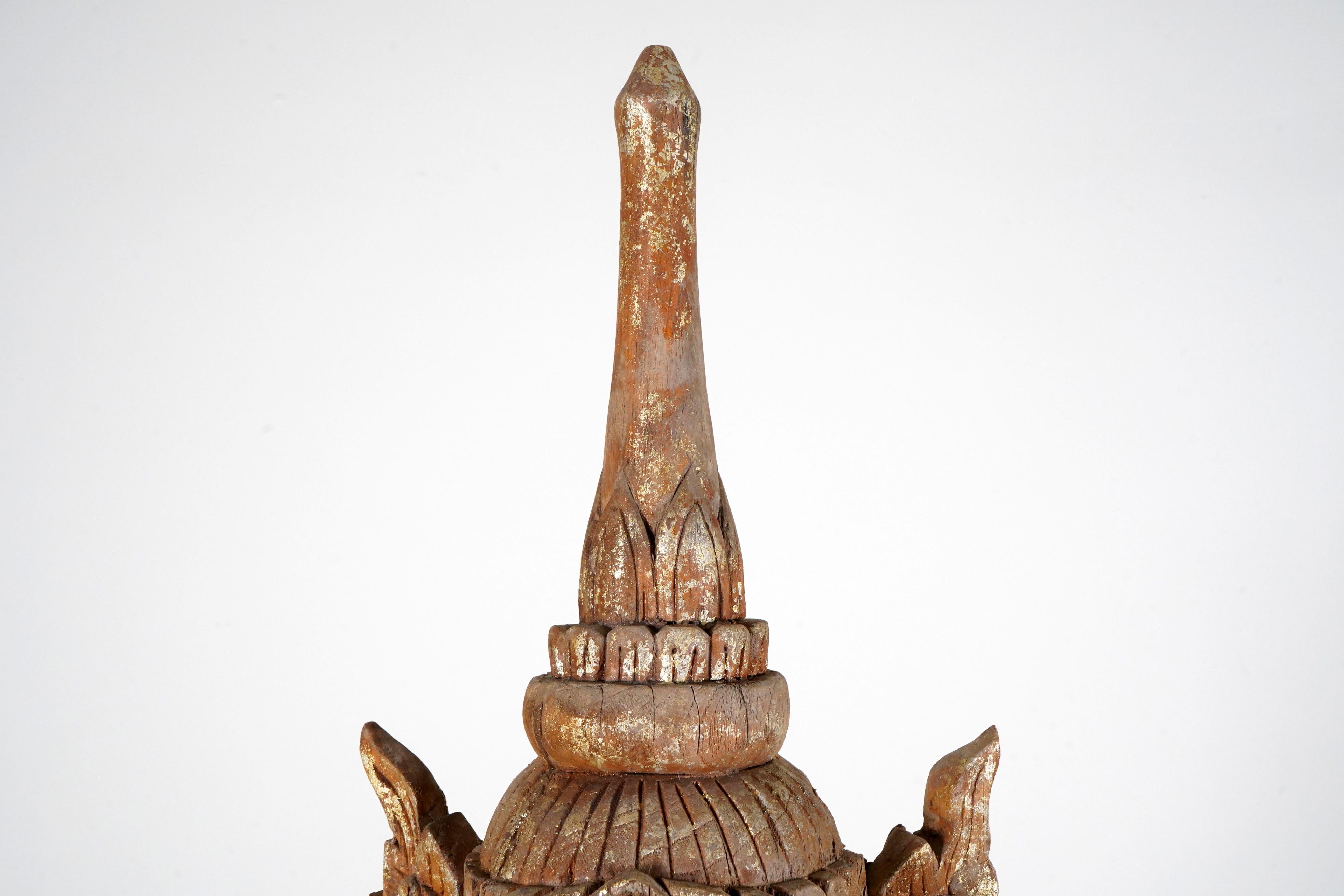 A Thai Teak Wood Sculpture of a Blessing Angel For Sale 6