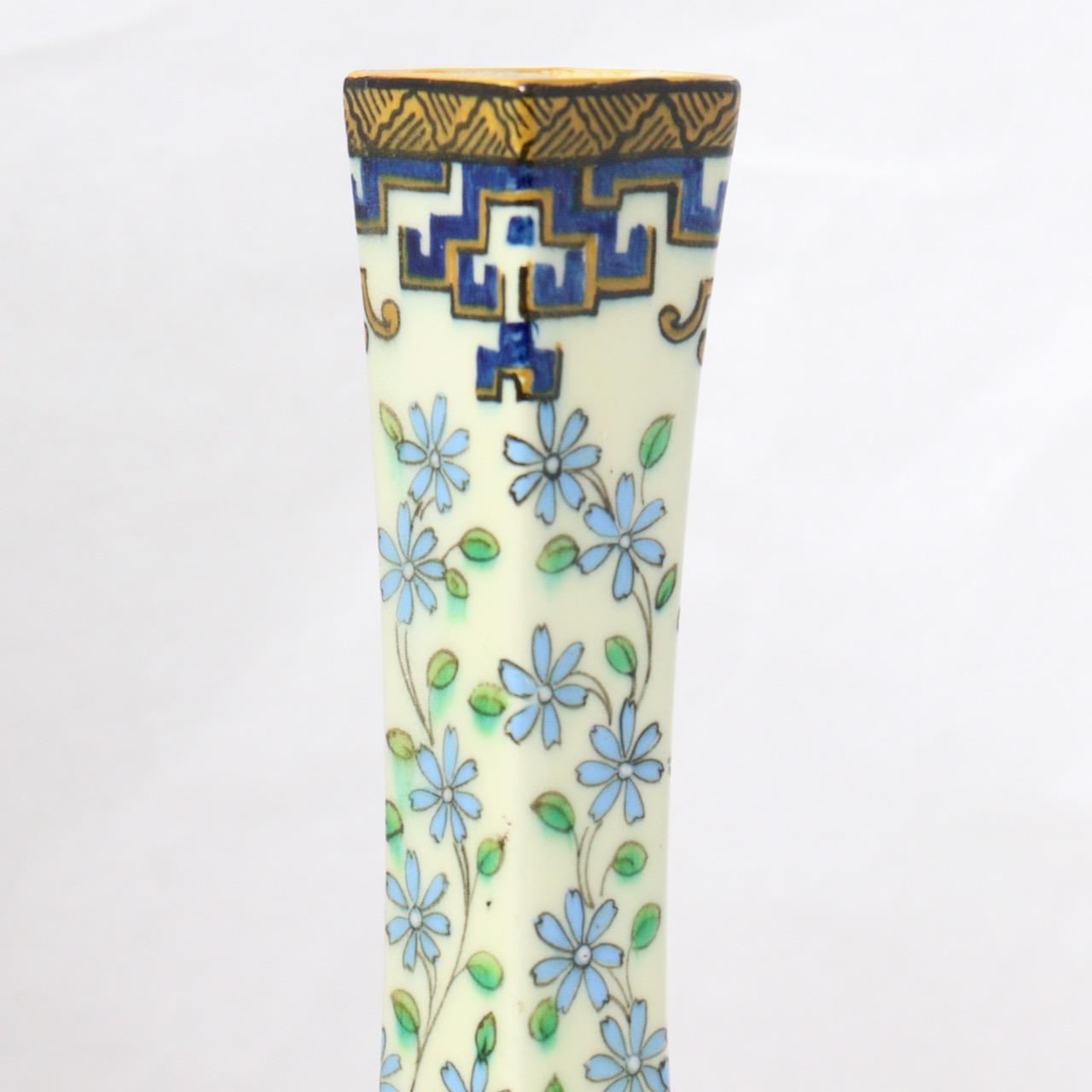 French A Théodore Deck (1823-1891) Enamelled Faience Soliflore Vase circa 1875