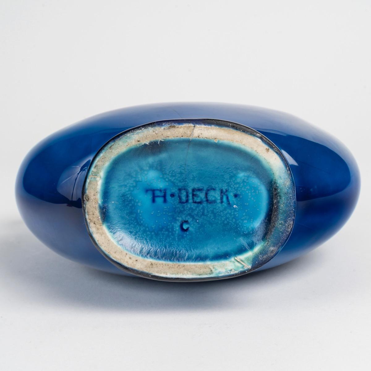Un vaso di faience smaltato di Théodore Deck (1823-1891) del 1870 circa in vendita 1