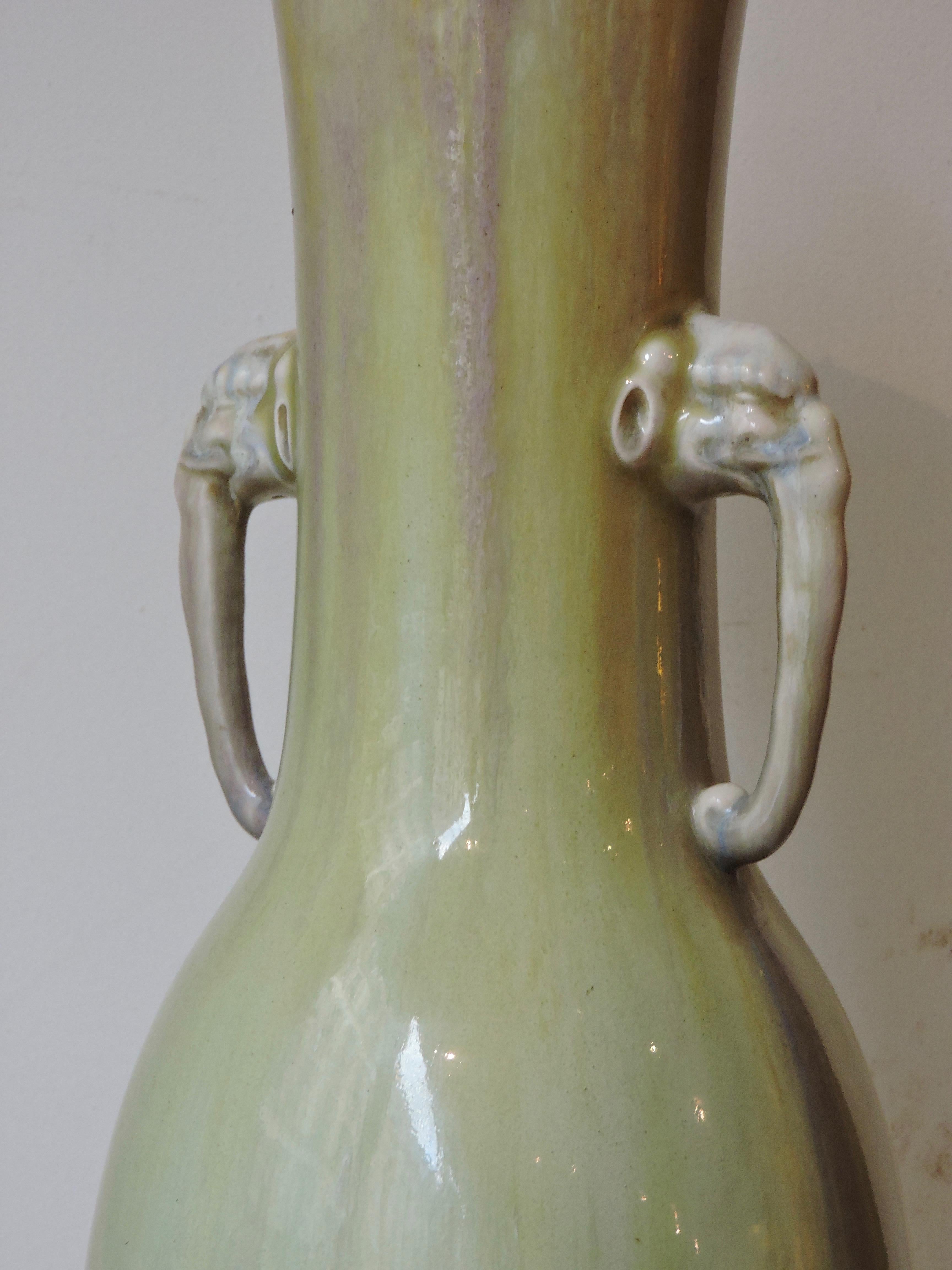A Theodore Deck Celadon Enamelled Faience Vase Ormolu-Mounted in Lamp 2