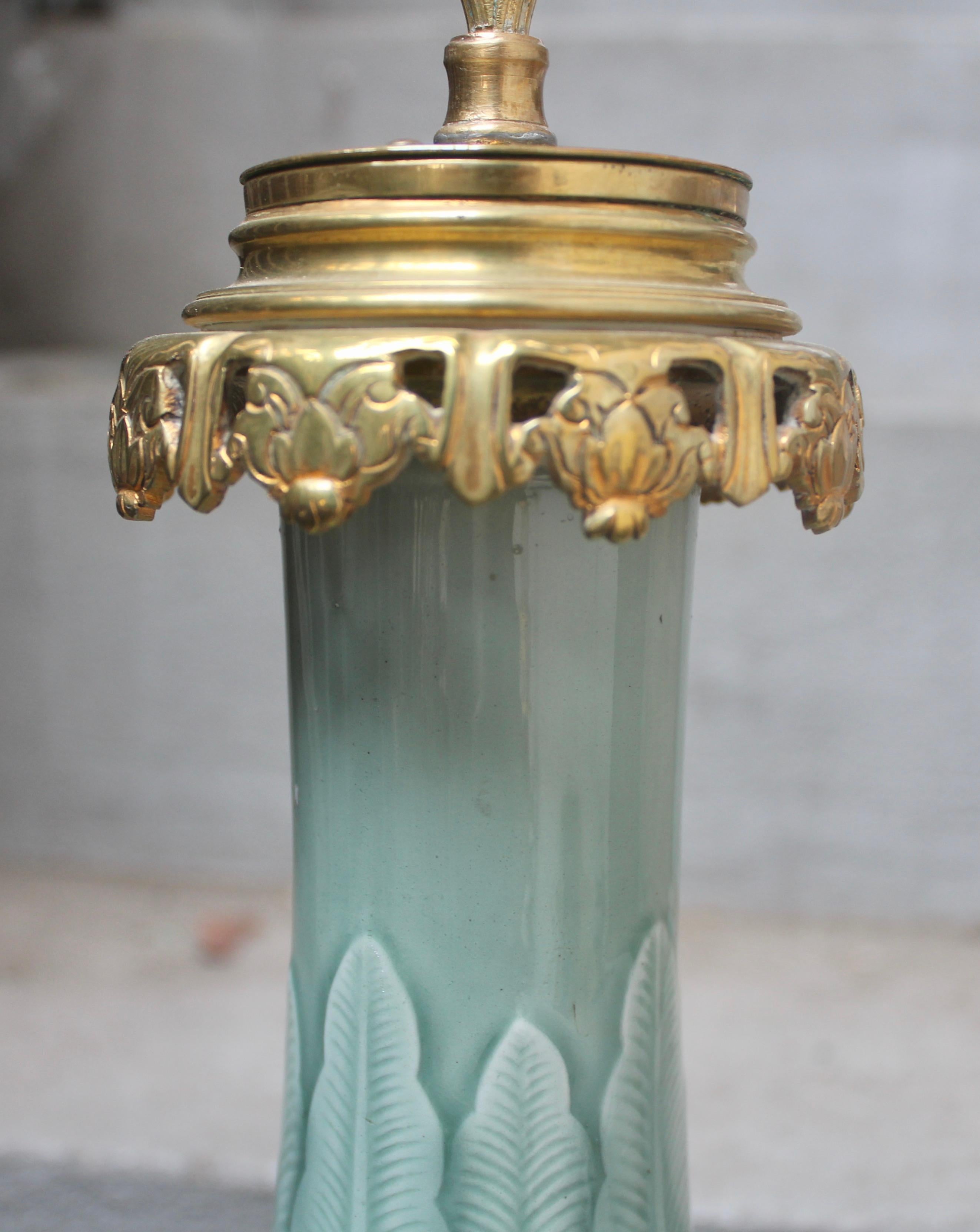 Theodore Deck Faience Enameled Vase Ormolu-Mounted in Lamp, circa 1880 In Good Condition In Saint-Ouen, FR