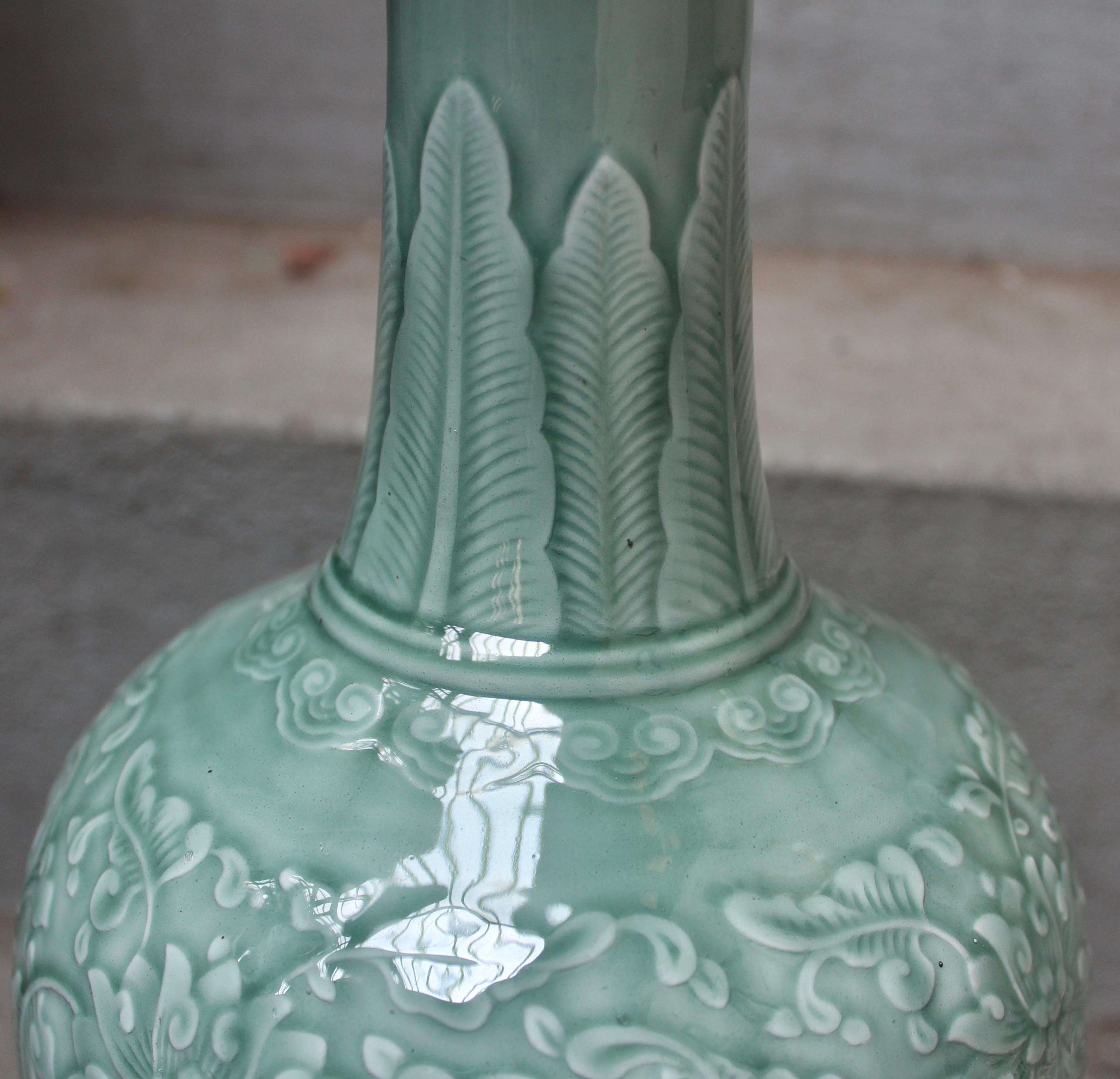 Theodore Deck Faience Enameled Vase Ormolu-Mounted in Lamp, circa 1880 2
