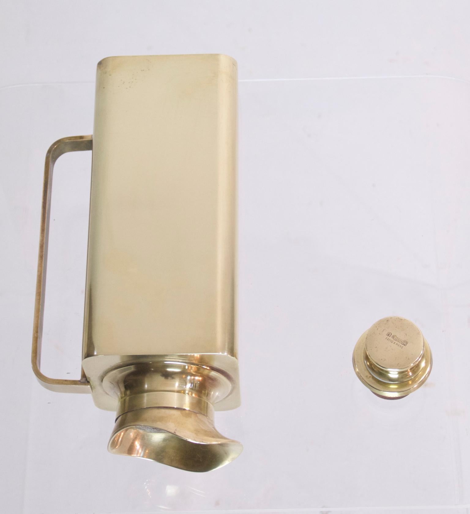 Italian Thermos Flask in Brass by Renzo Cassetti, Italy