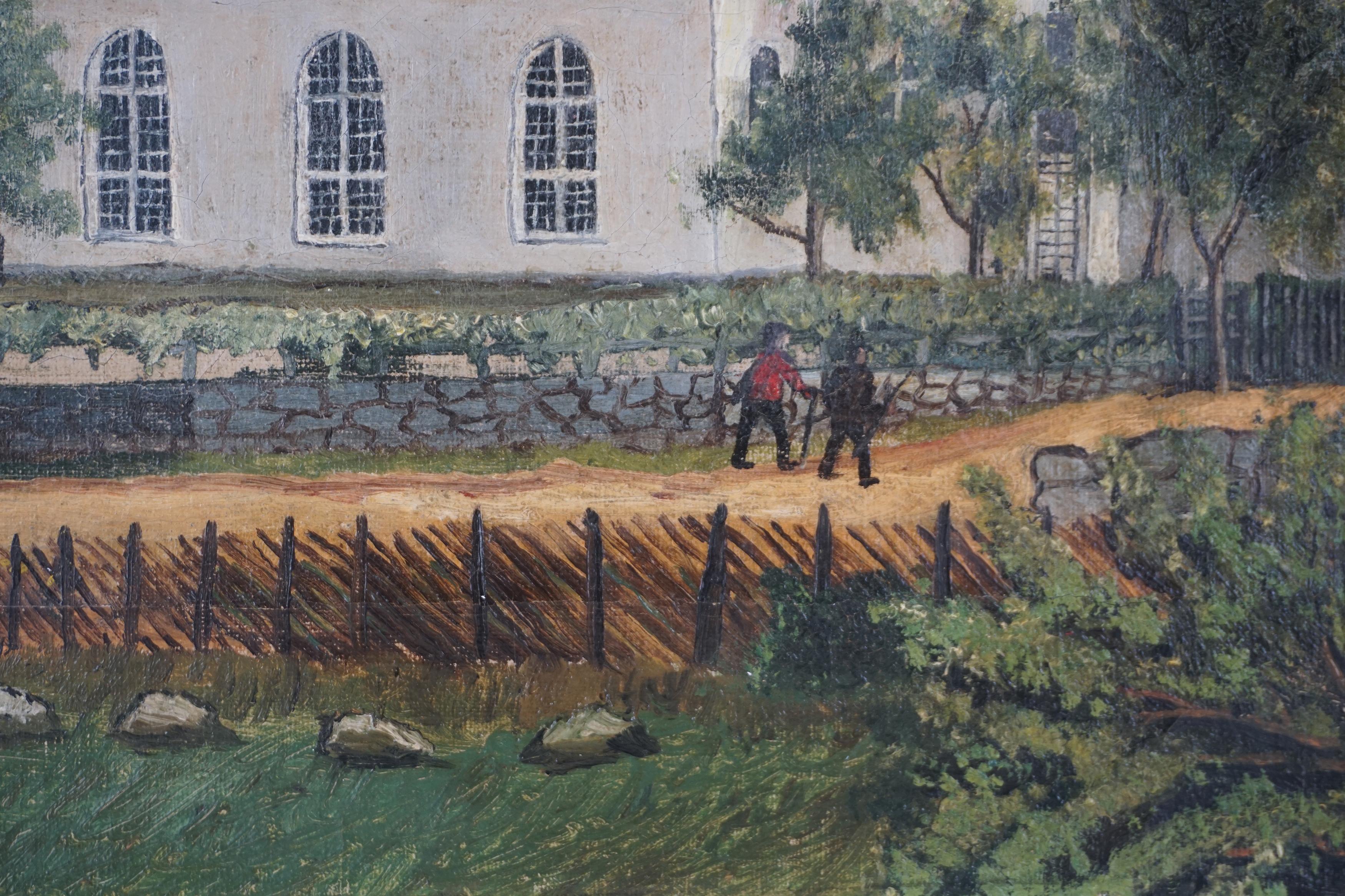 Pittura a olio di arte popolare europea dei primi del XIX secolo - Chiesa di Osby, Svezia - Painting Arte popolare di A. Thibodeau