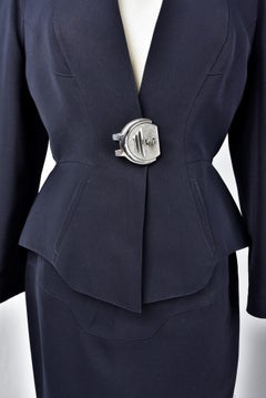 A Thierry Mugler Couture Black Tuxedo Skirt Suit - France Circa 1990/2000