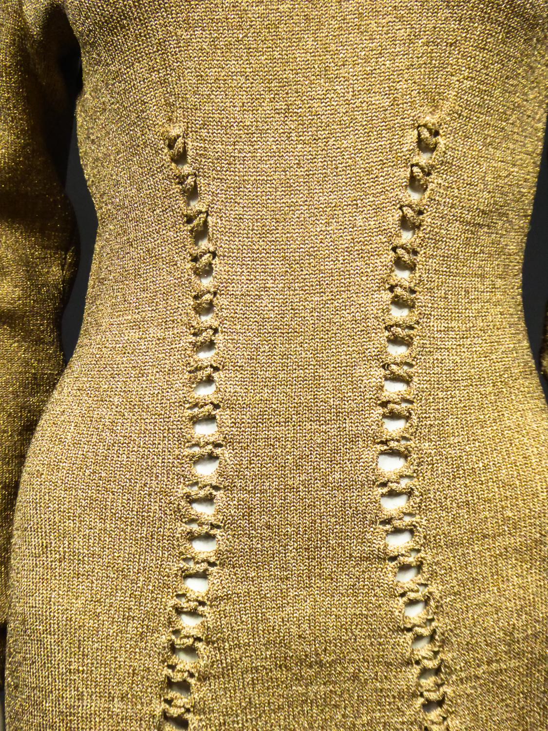 A Thierry Mugler French Evening Dress in Lurex Chiné Knitwear Circa 1990/2000  2