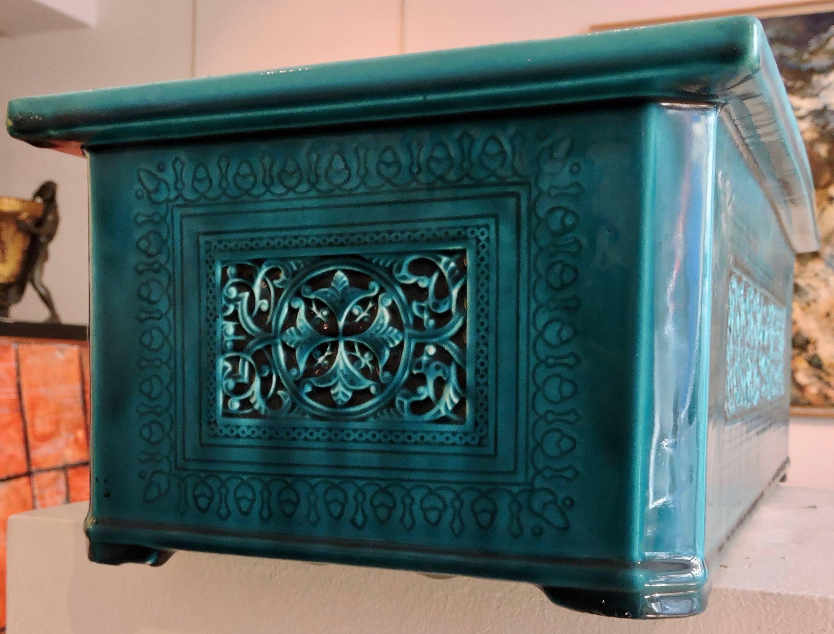 Théodore Deck Blue-Persian Faience Islamic Design Jardinière 19th Century In Good Condition In Saint-Ouen, FR