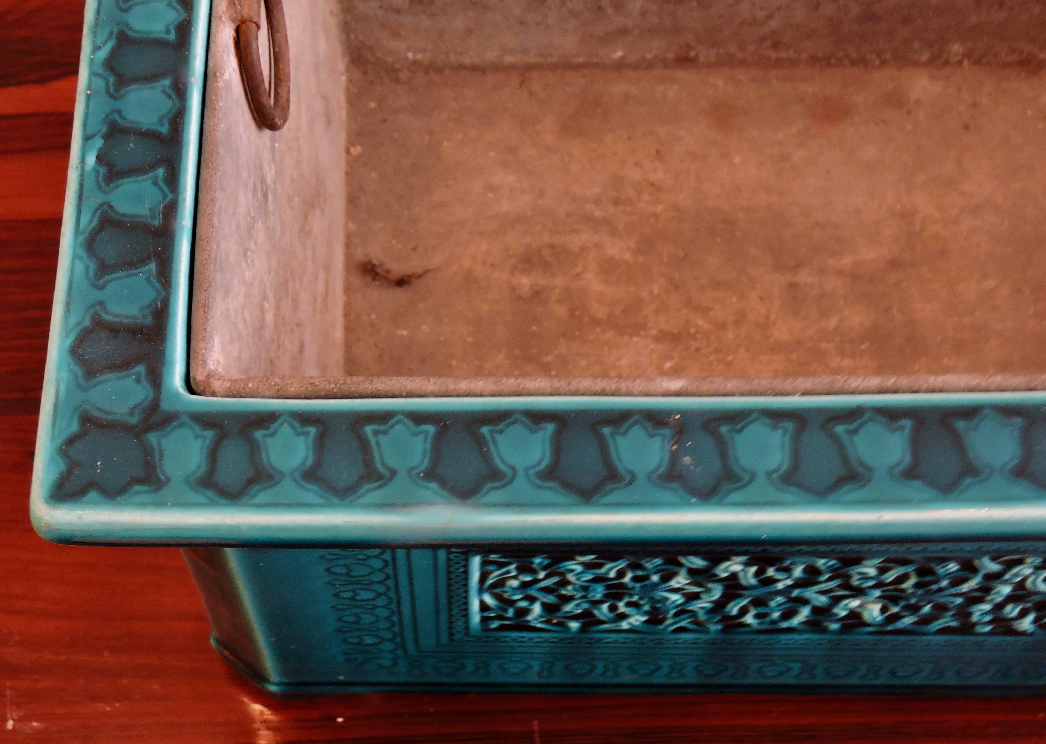 Théodore Deck Blue-Persian Faience Islamic Design Jardinière 19th Century 2