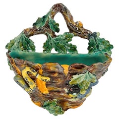 A Thomas Sergent Palissy Ware Majolica Wall Pocket with Snake, French, ca. 1875