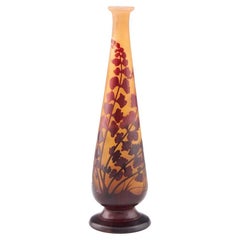 Three Colour Galle Cameo Glass Vase, C1910