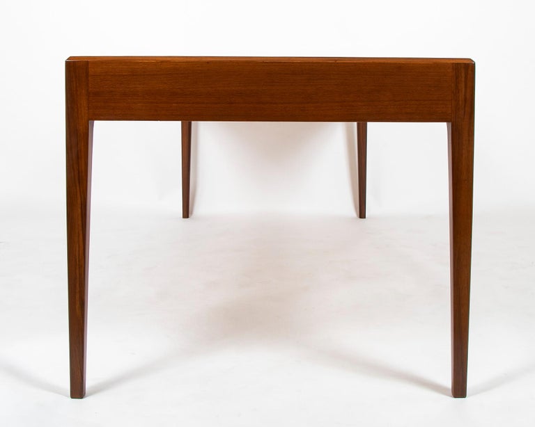 Severin Hansen, Jr. Three Drawer Teak Desk with Leather Insert in Top Severin Hansen, Jr. Three Drawer Teak Desk with Leather Insert in Top