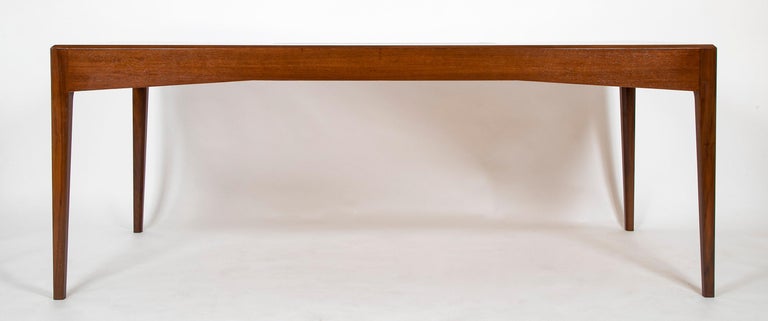 Severin Hansen, Jr. Three Drawer Teak Desk with Leather Insert in Top Severin Hansen, Jr. Three Drawer Teak Desk with Leather Insert in Top