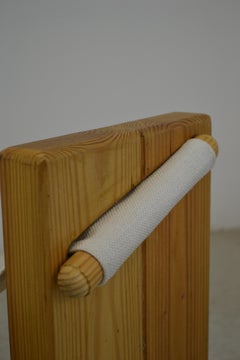 1970s Tripod Sling Chair in Solid Pine, Minimalist Design from France