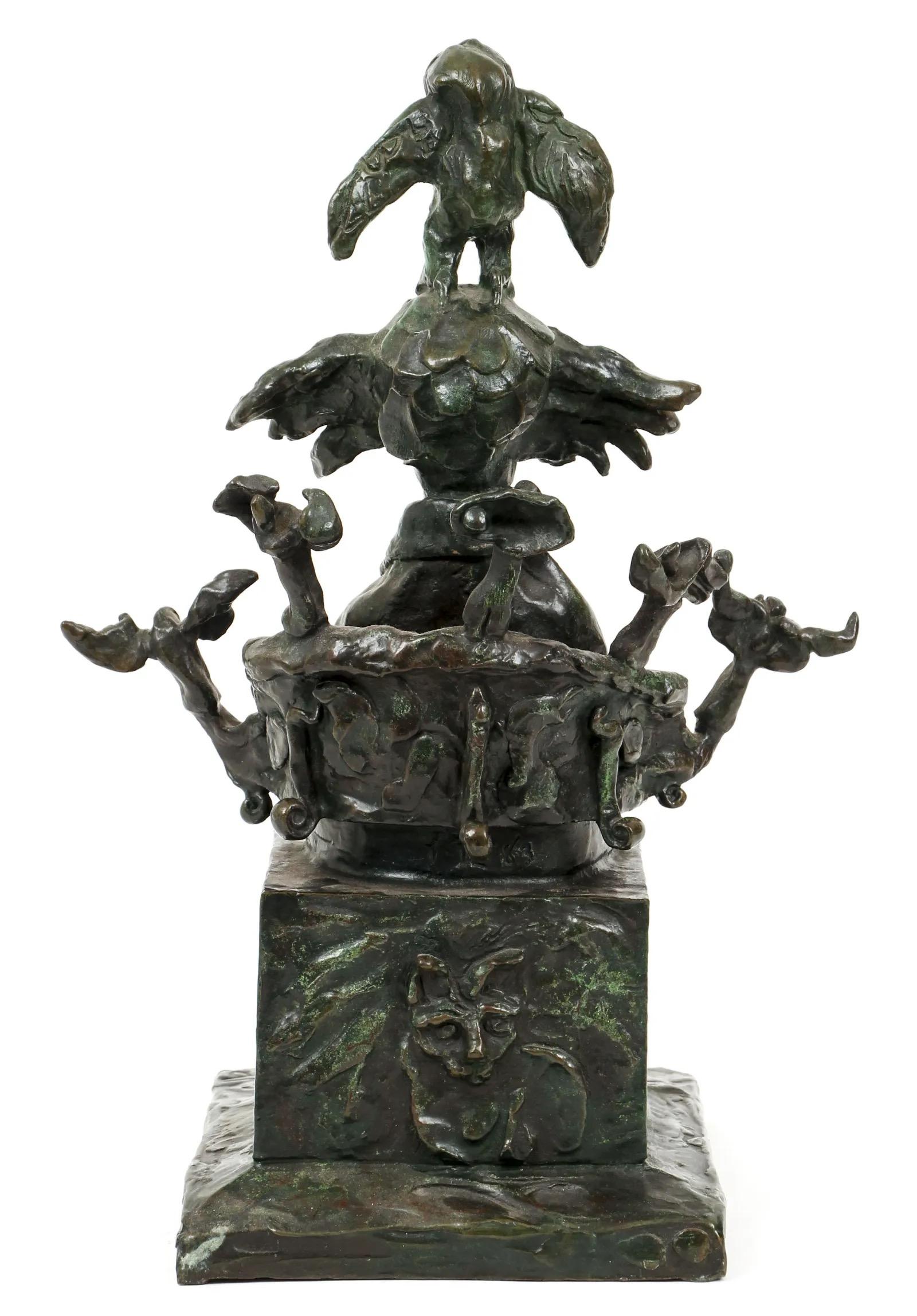 American Three-Piece Set of Contemporary Sculptures Made of Bronze by Bob La Bobgah For Sale