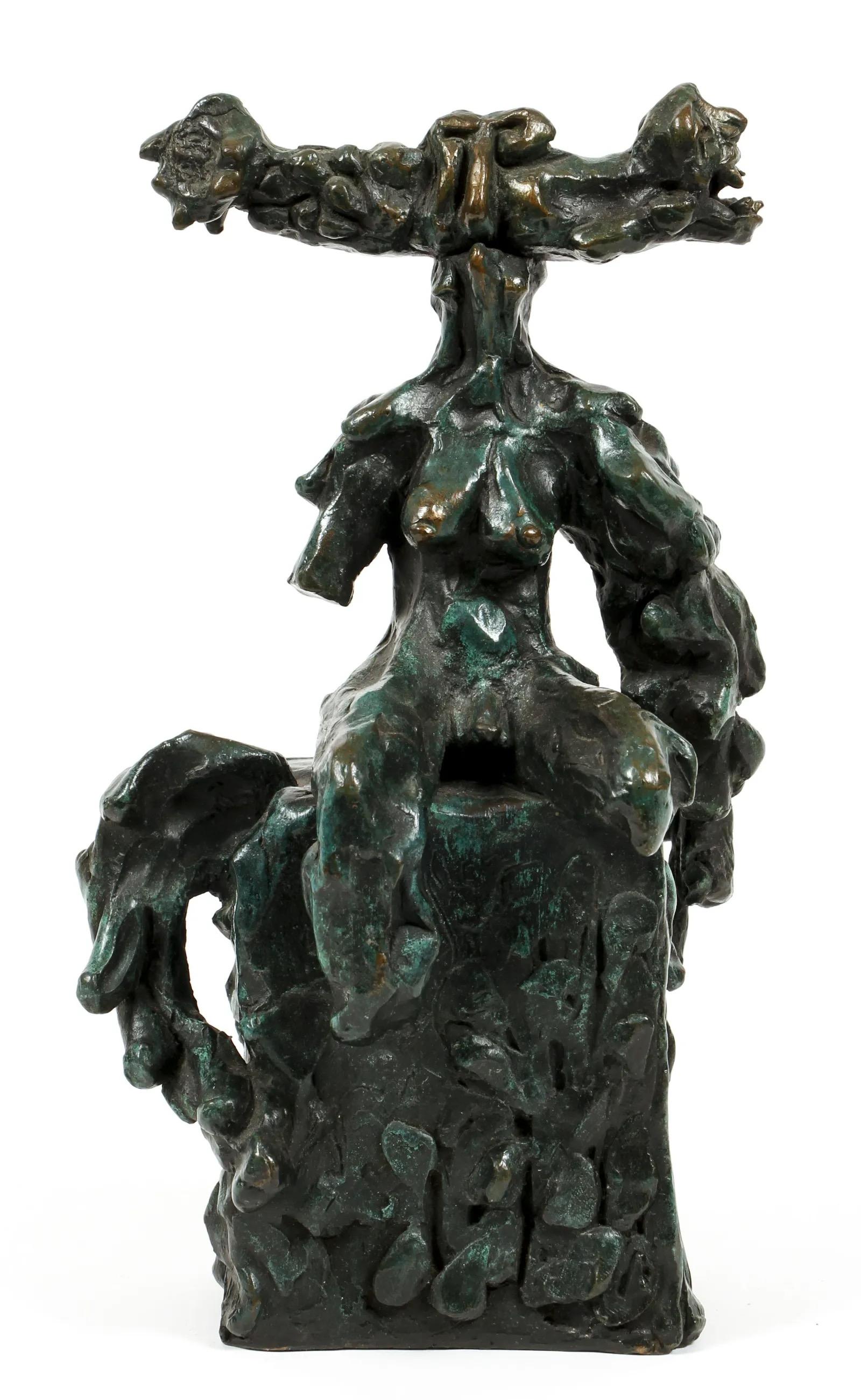 Cast Three-Piece Set of Contemporary Sculptures Made of Bronze by Bob La Bobgah For Sale